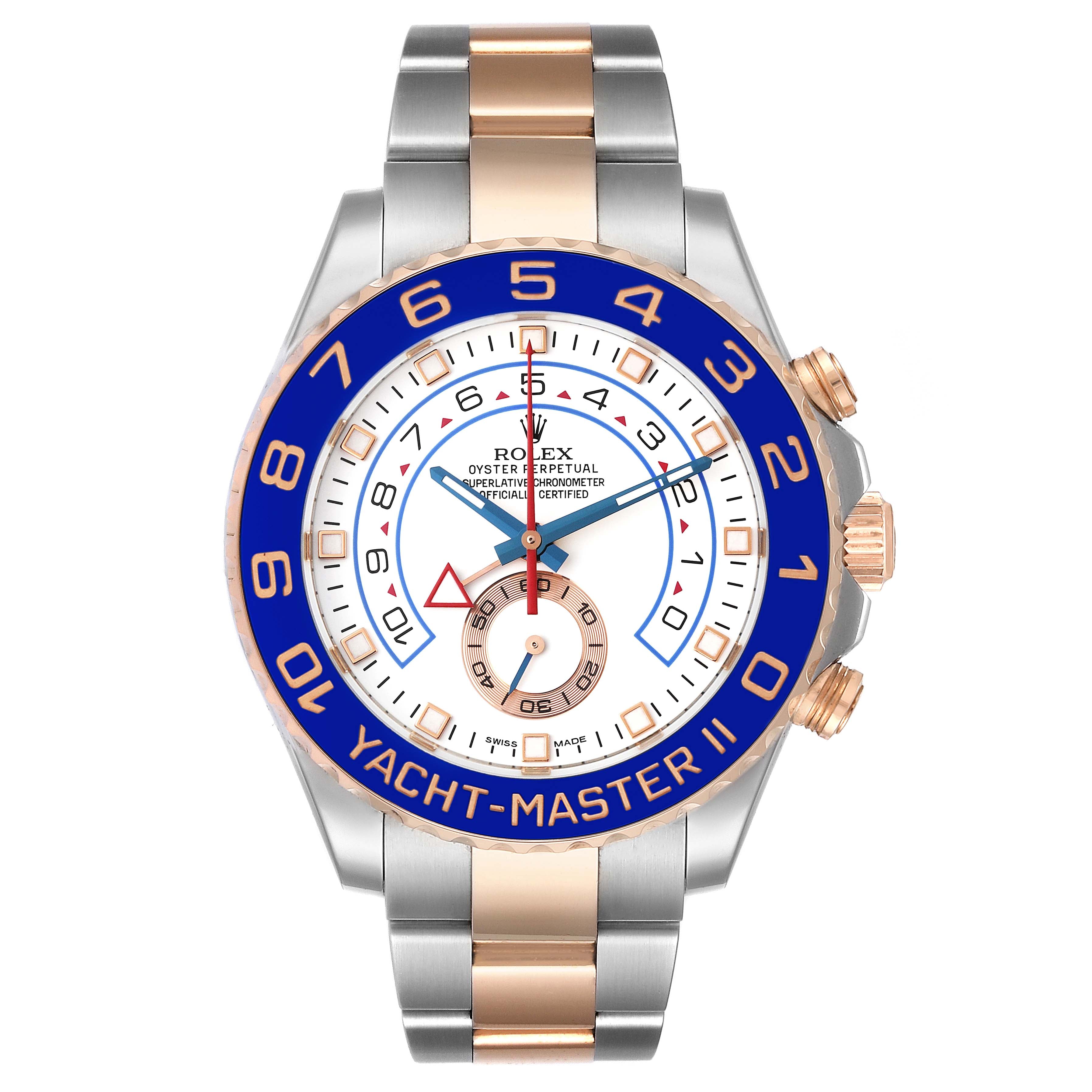 Rolex Yachtmaster II 44mm Steel Rose Gold Mens Watch 116681