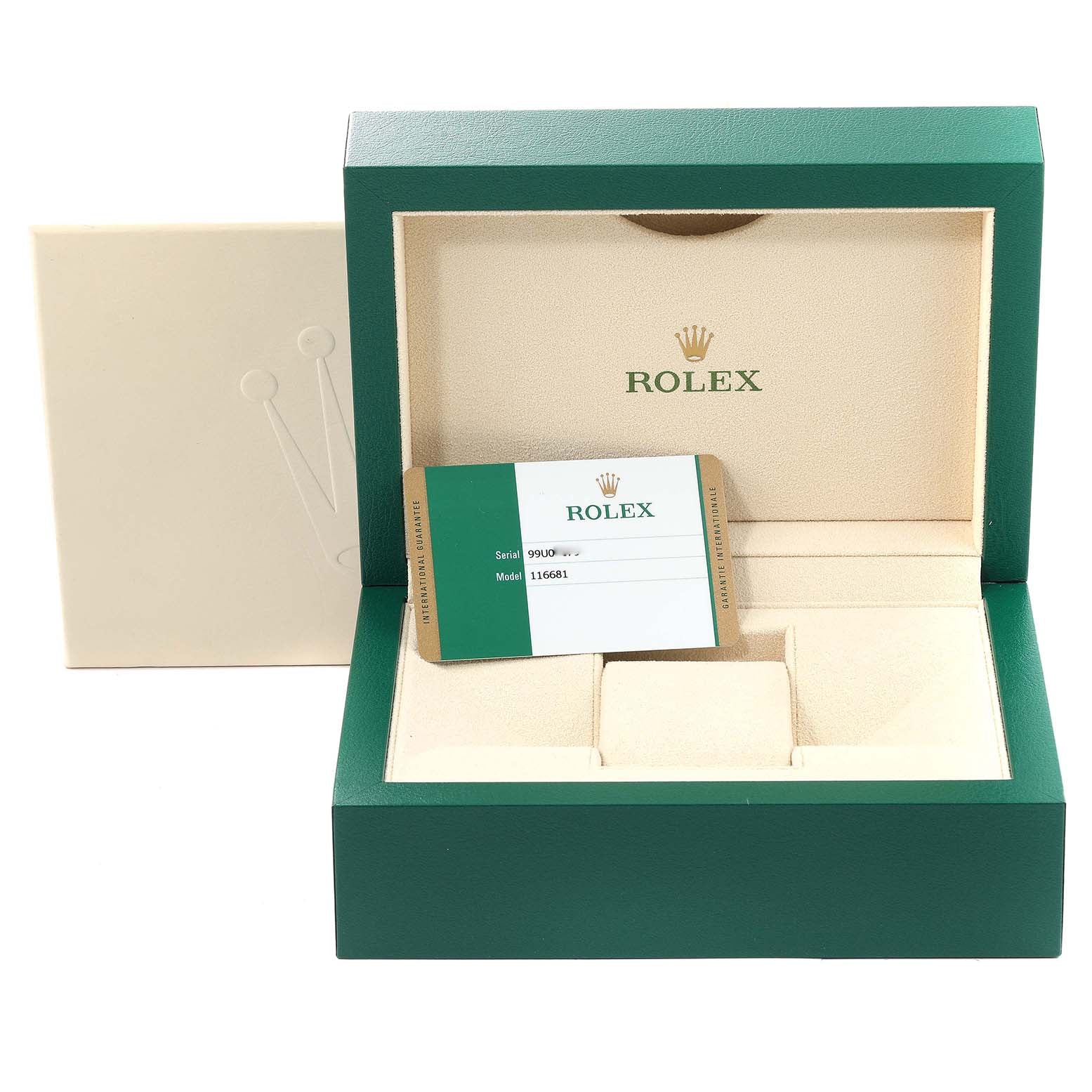 Rolex Yachtmaster II 44mm Steel Rose Gold Mens Watch 116681 Box Card