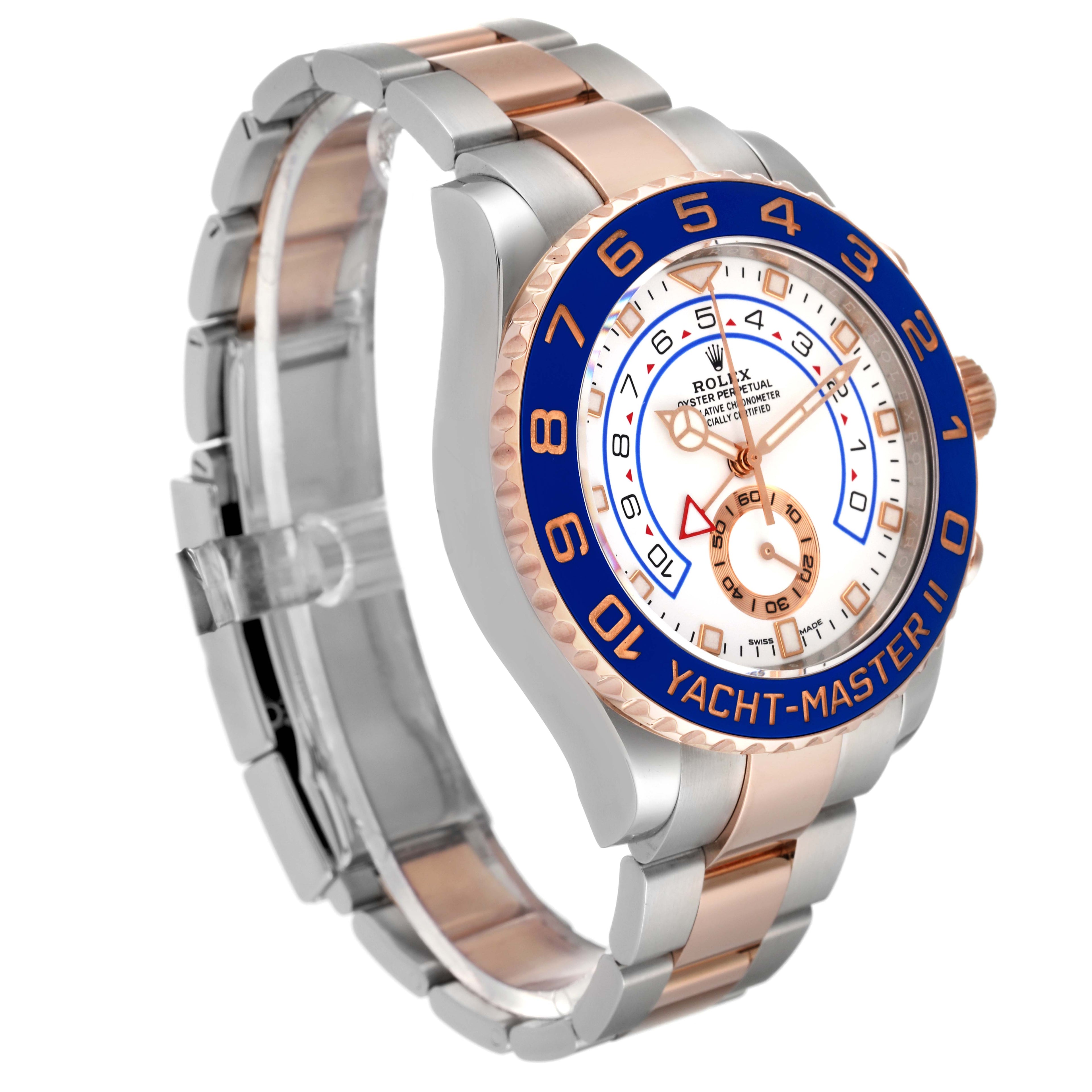 Rolex Yachtmaster II 44mm Steel Rose Gold Mens Watch 116681 Box Card