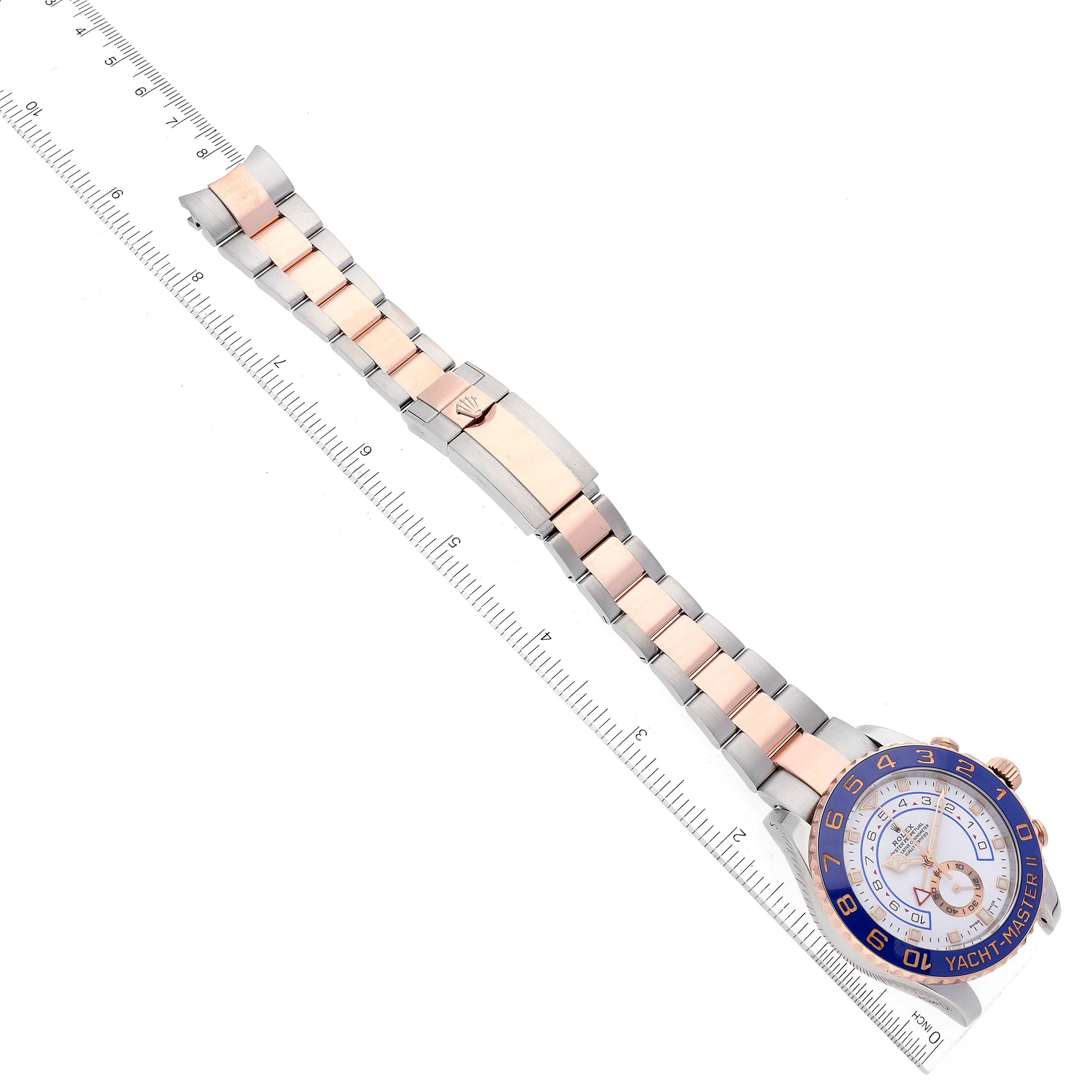Rolex Yachtmaster II 44mm Steel Rose Gold Mens Watch 116681 Box Card