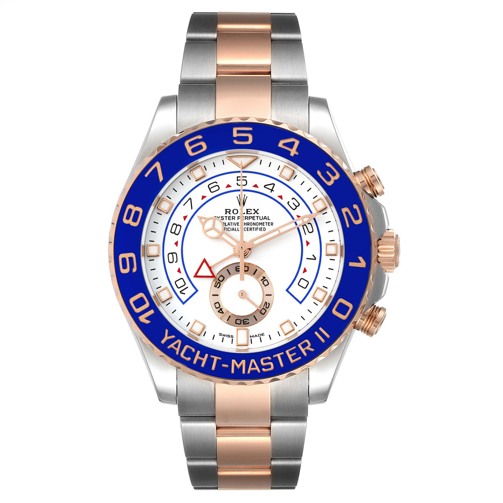 Rolex Yachtmaster II 44mm Steel Rose Gold Mens Watch 116681 Unworn