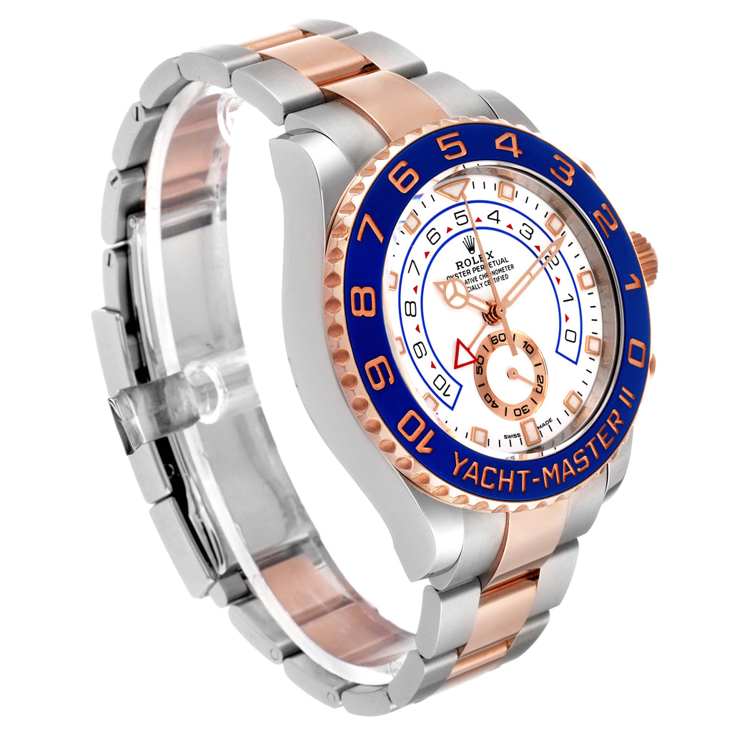 Rolex Yachtmaster II 44mm Steel Rose Gold Mens Watch 116681 Unworn
