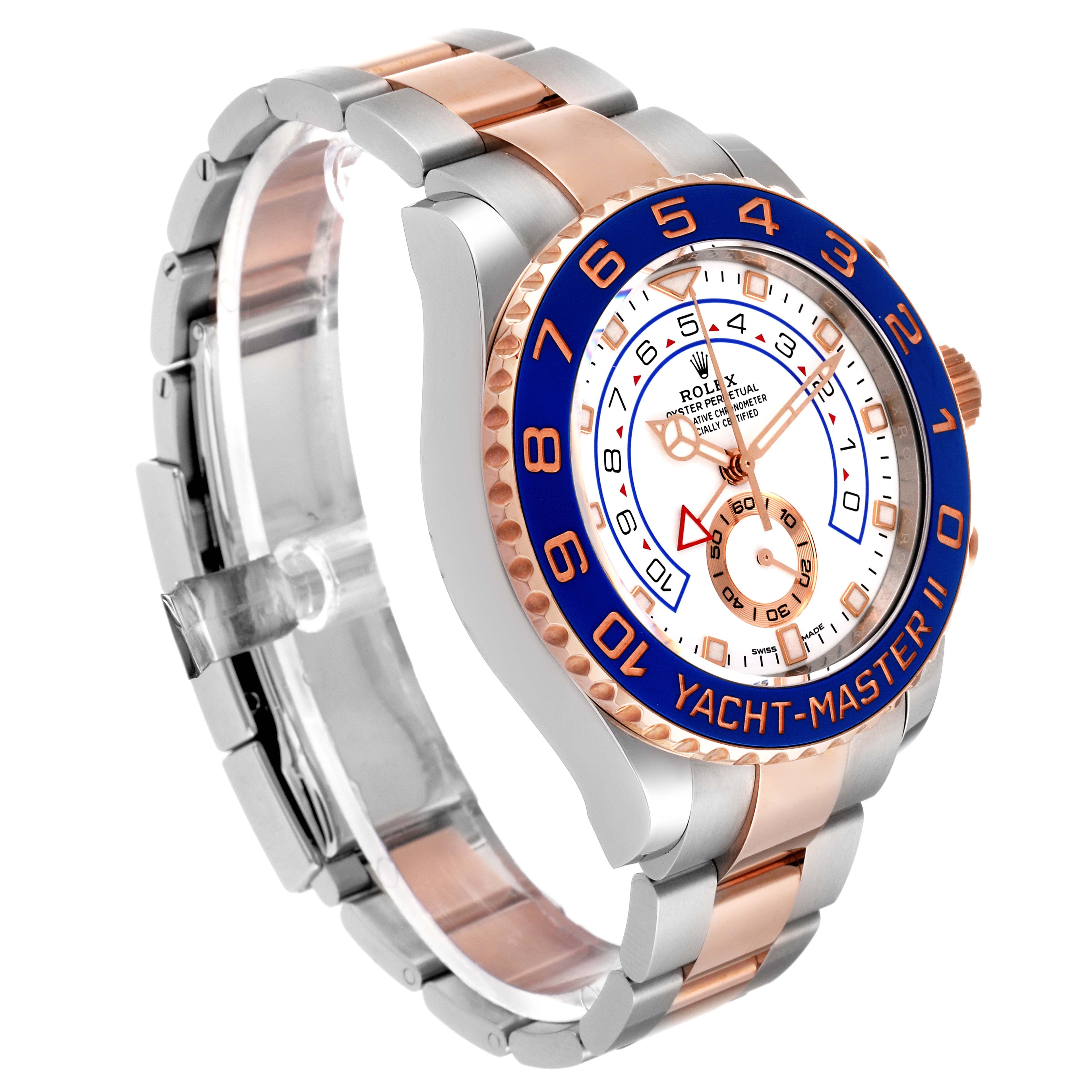 Rolex Yachtmaster II 44mm Steel Rose Gold Mens Watch 116681 Unworn