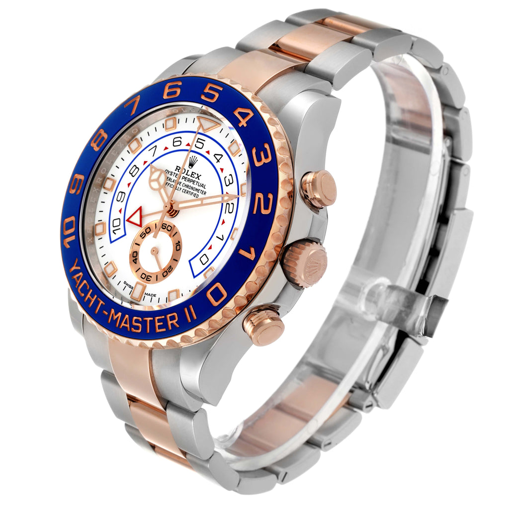 Rolex Yachtmaster II 44mm Steel Rose Gold Mens Watch 116681 Unworn