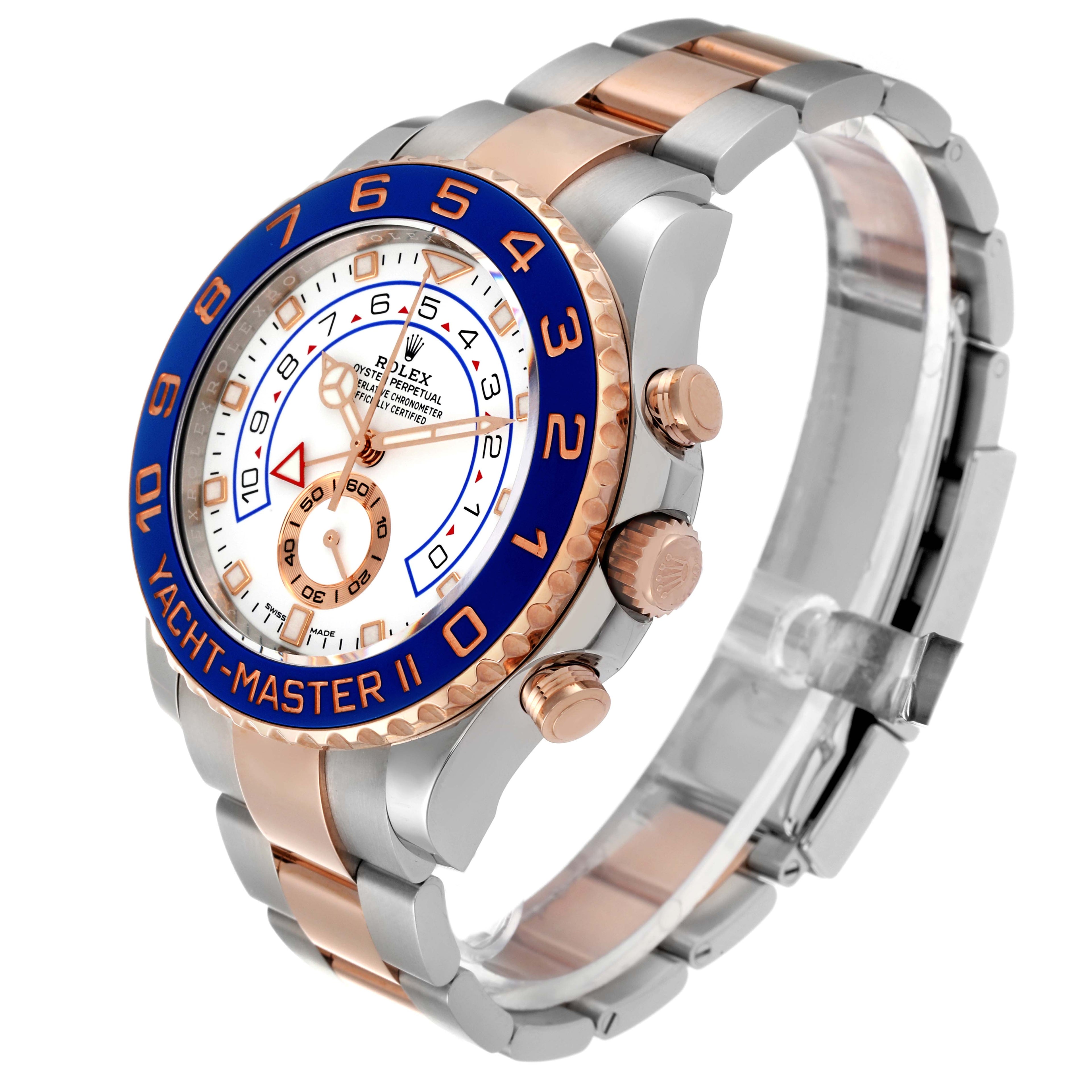 Rolex Yachtmaster II 44mm Steel Rose Gold Mens Watch 116681 Unworn
