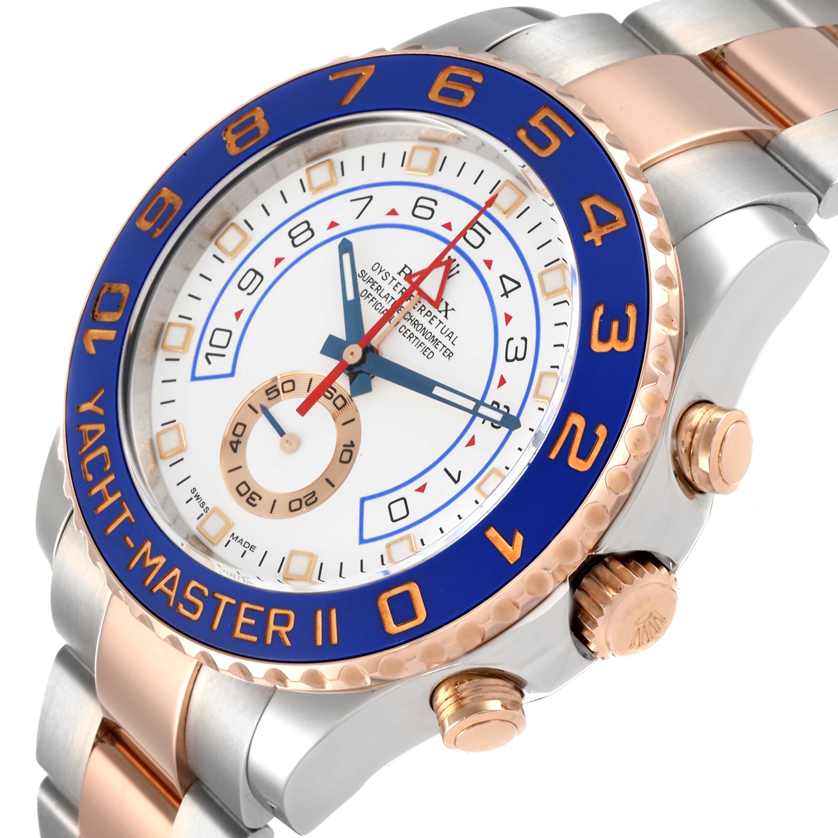 Rolex Yachtmaster II Rolesor EveRose Gold Steel Mens Watch 116681