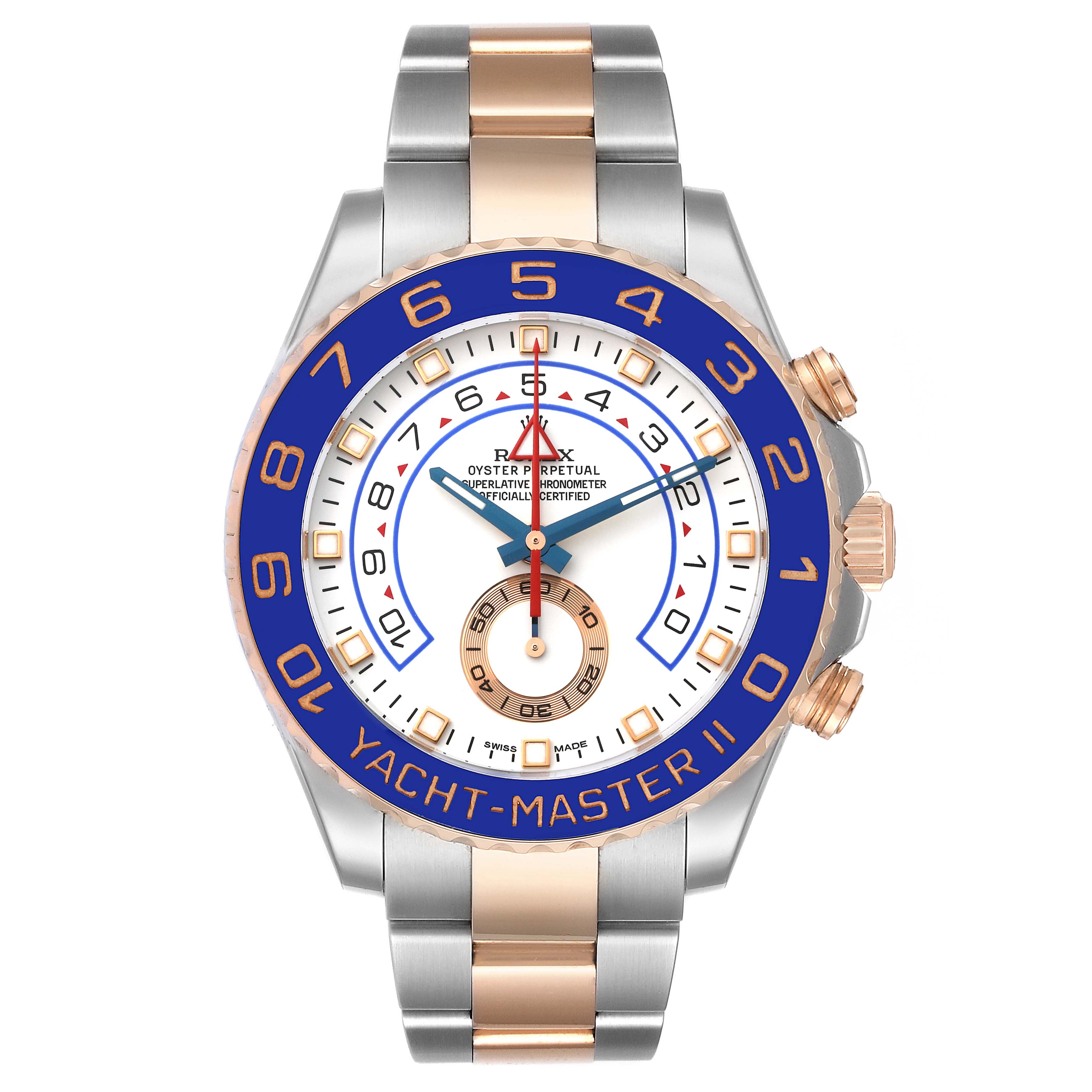 Rolex Yachtmaster II Rolesor EveRose Gold Steel Mens Watch 116681