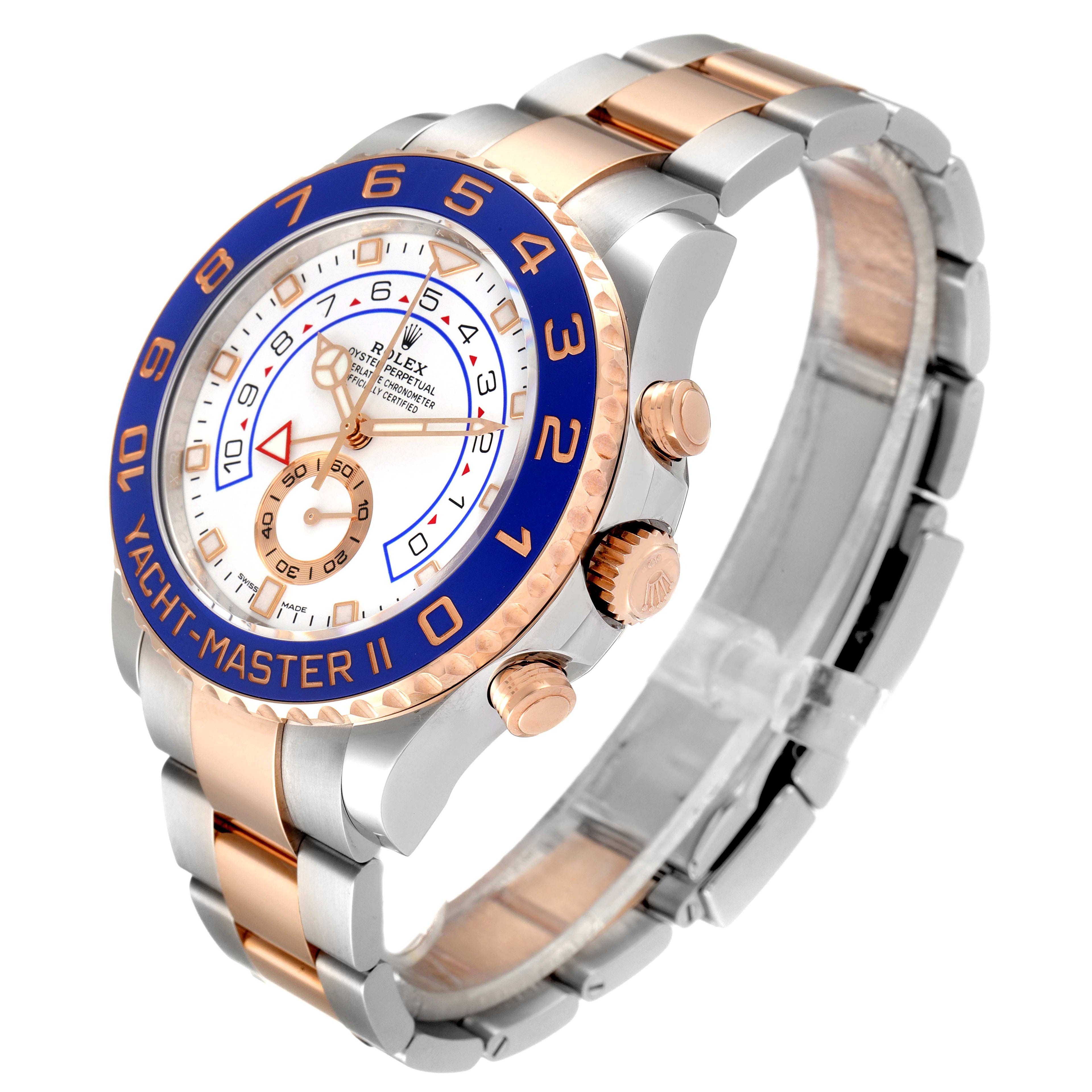 Rolex Yachtmaster II Rolesor EveRose Gold Steel Mens Watch 116681 Unworn