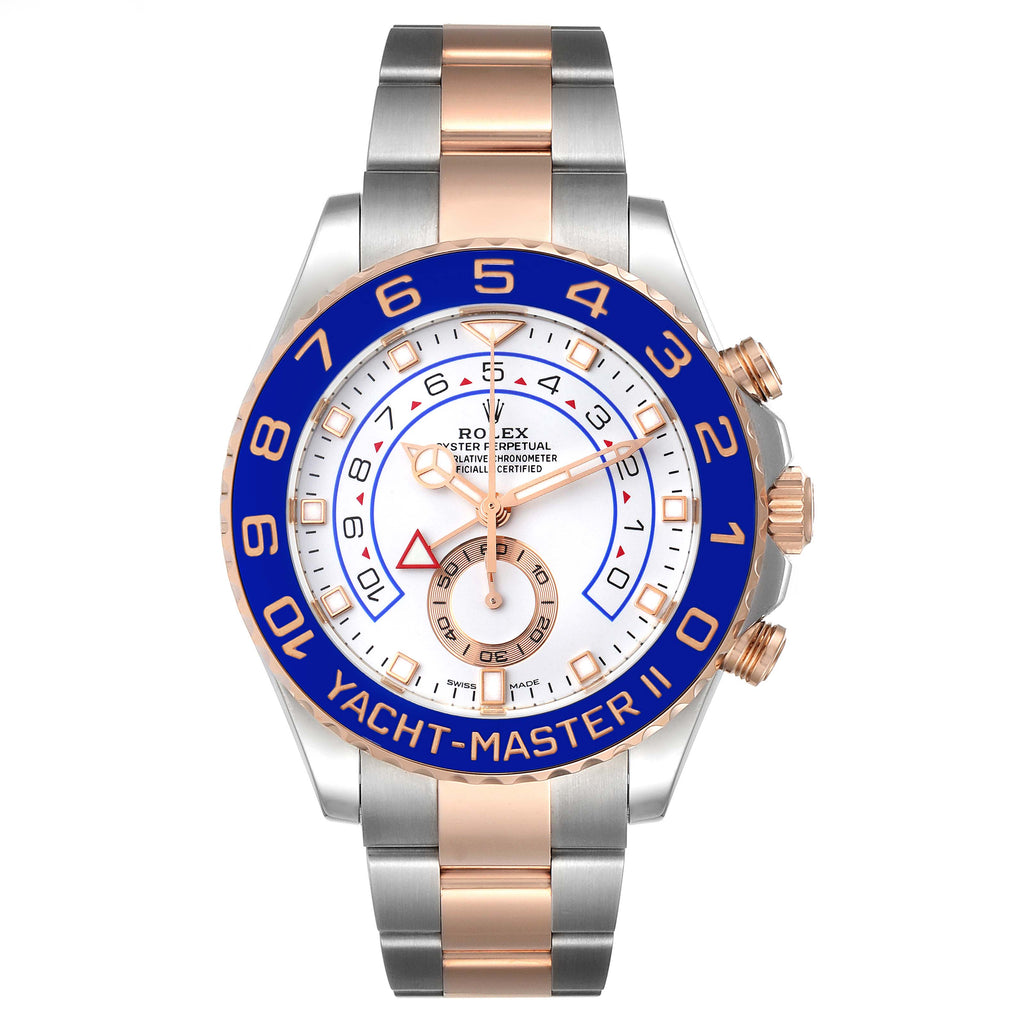Rolex Yachtmaster II Rolesor EveRose Gold Steel Mens Watch 116681 Unworn