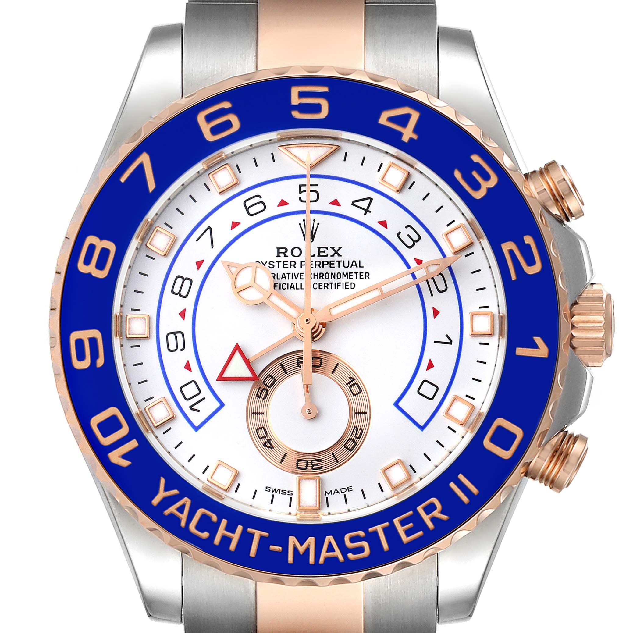 Rolex Yachtmaster II Rolesor EveRose Gold Steel Mens Watch 116681 Unworn