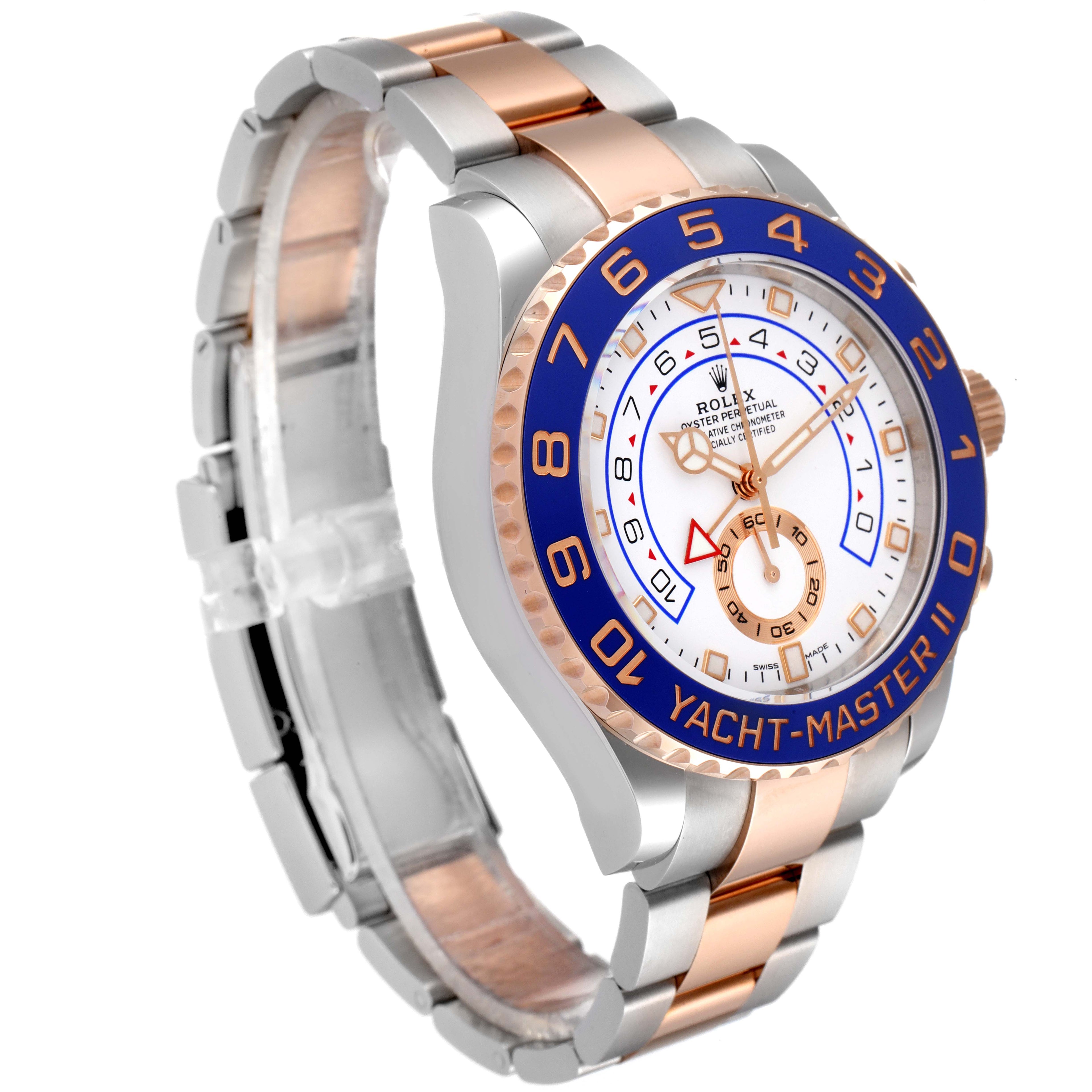 Rolex Yachtmaster II Rolesor EveRose Gold Steel Mens Watch 116681 Unworn