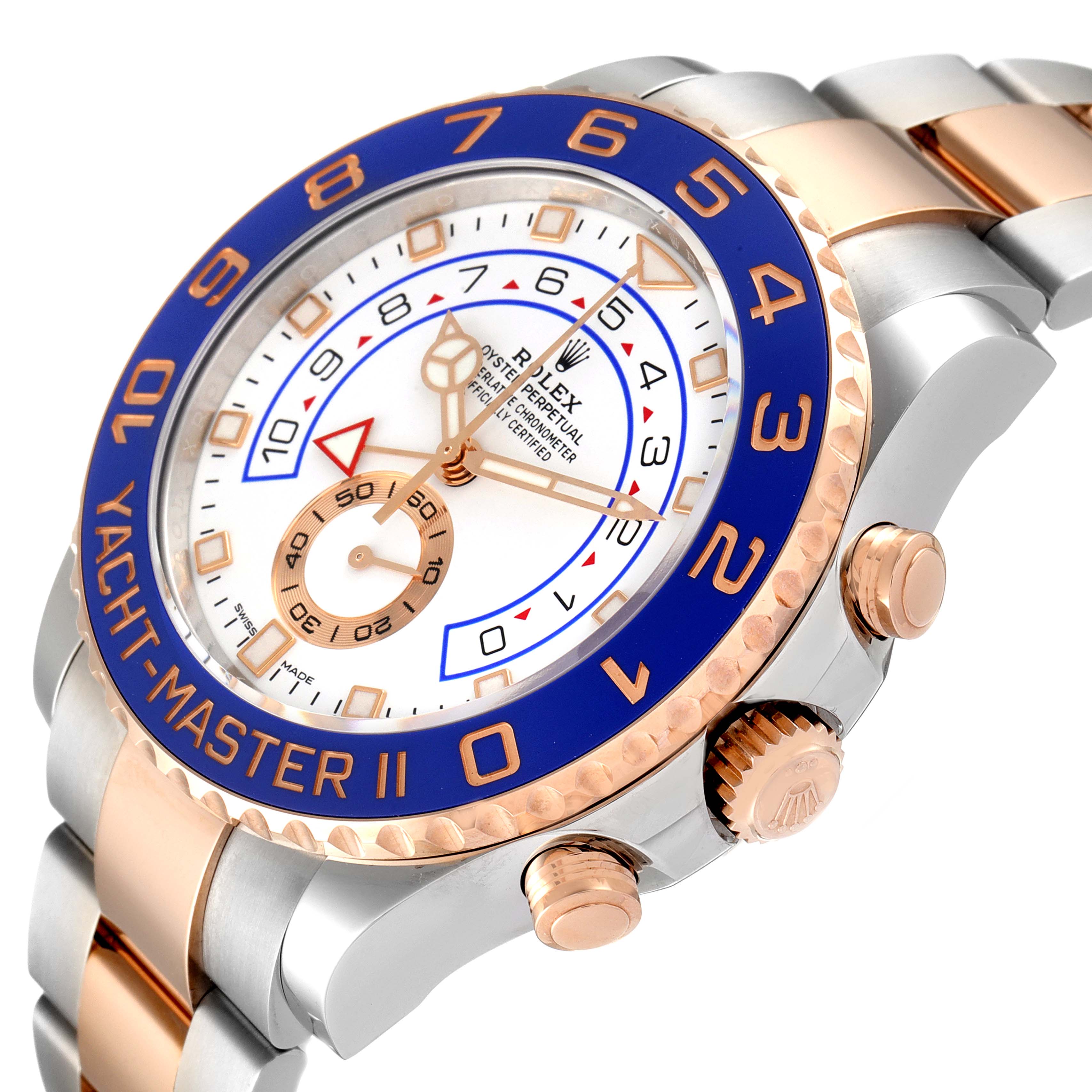 Rolex Yachtmaster II Rolesor EveRose Gold Steel Mens Watch 116681 Unworn