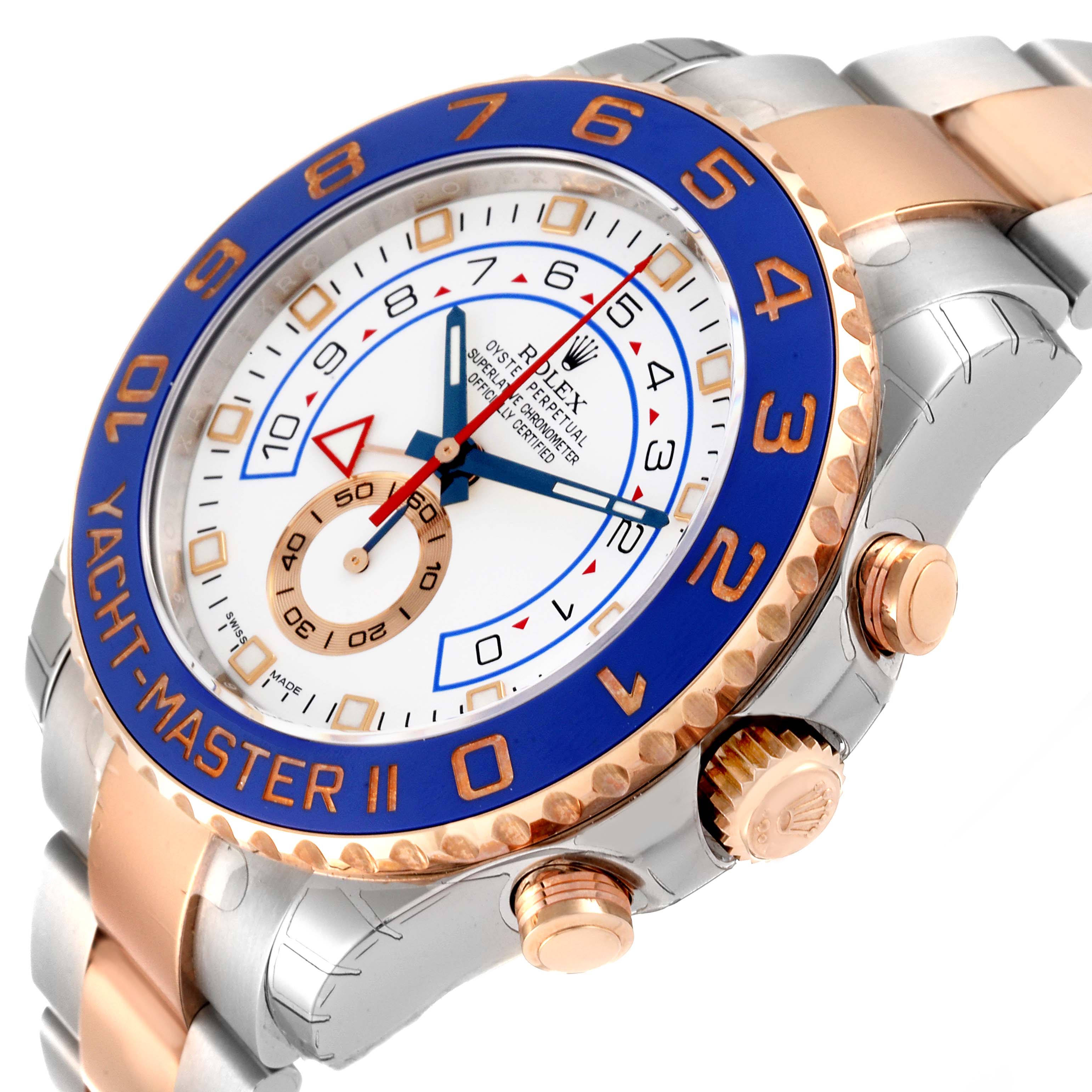 Rolex Yachtmaster II Steel Rose Gold Mens Watch 116681 Unworn