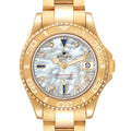 Rolex Yachtmaster Midsize 18K Yellow Gold MOP Diamond Dial Unisex Watch 68628
