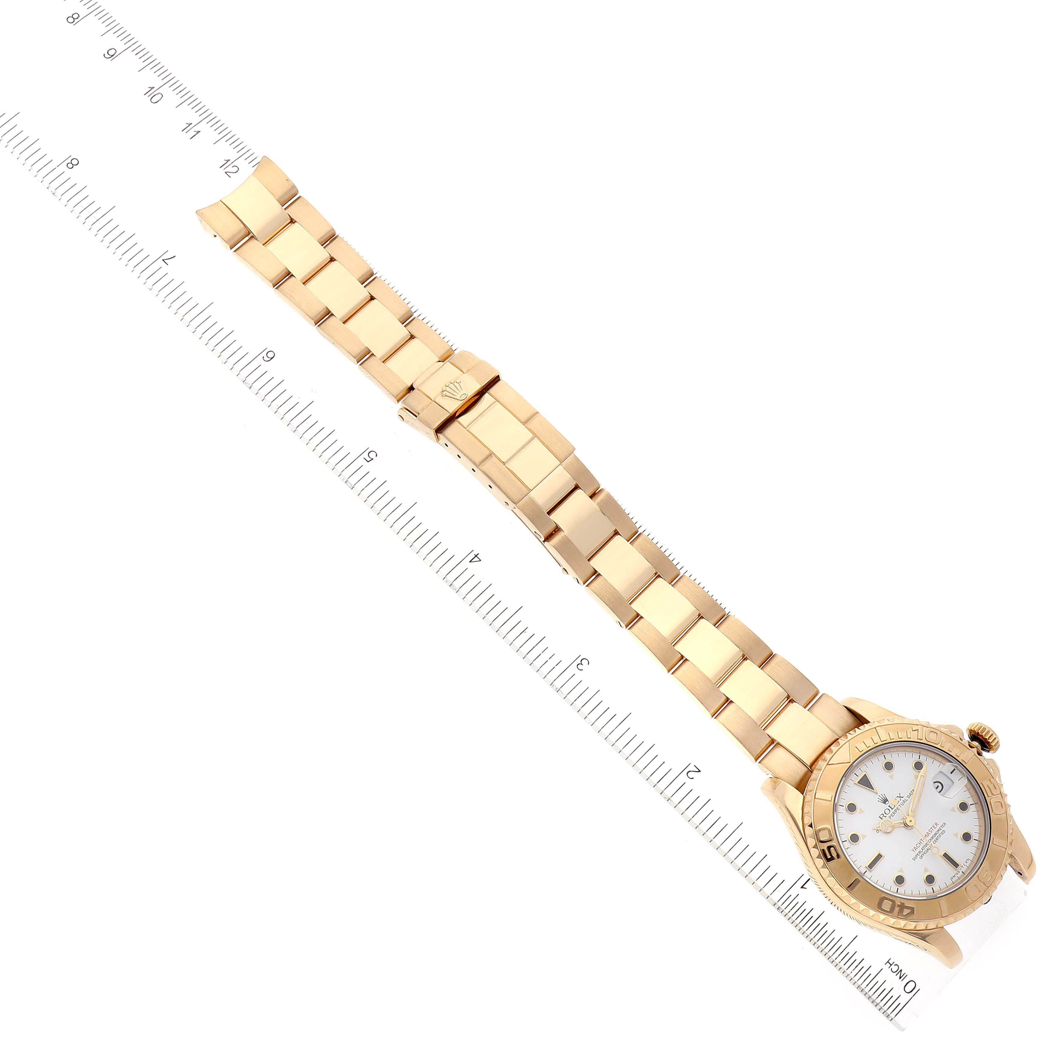 Rolex Yachtmaster Midsize 18K Yellow Gold White Dial Unisex Watch 68628
