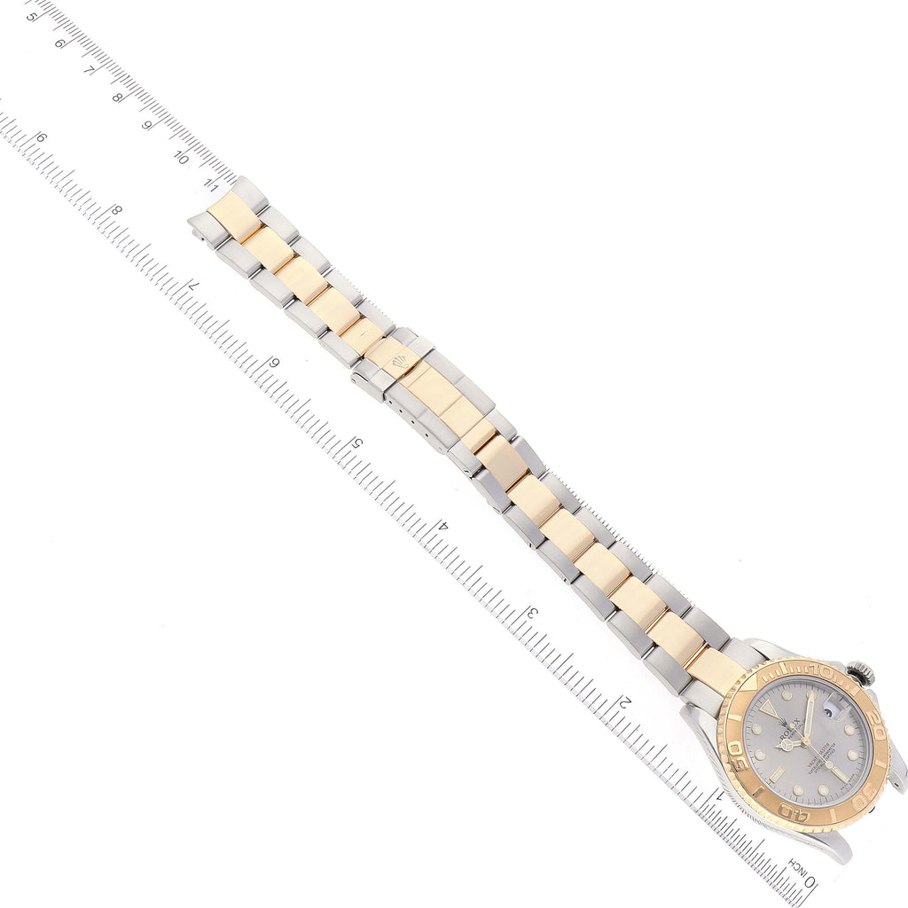 Rolex Yachtmaster Midsize Steel Yellow Gold Mens Watch 168623 Box Service Card