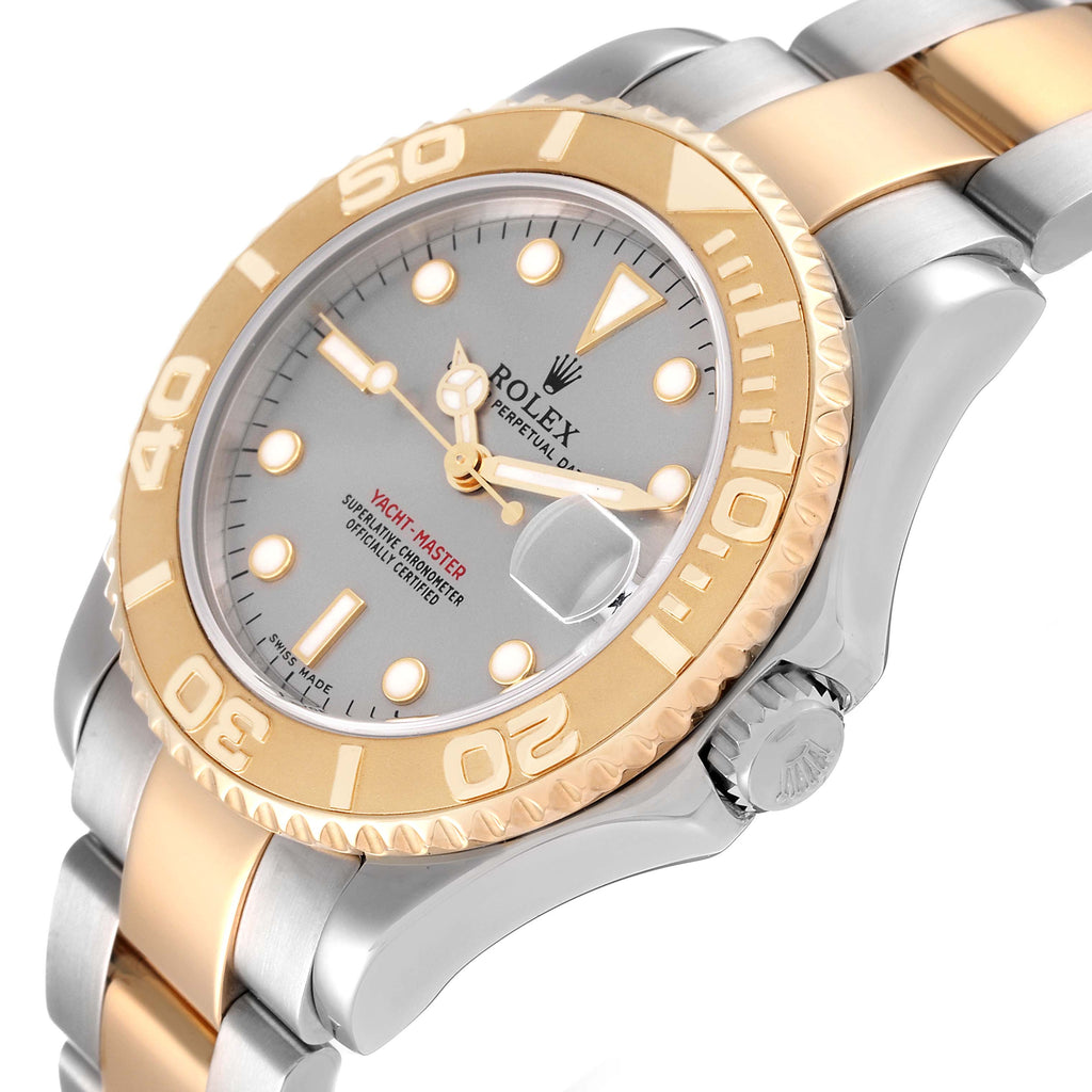 Rolex Yachtmaster Midsize Steel Yellow Gold Mens Watch 168623 Box Service Card