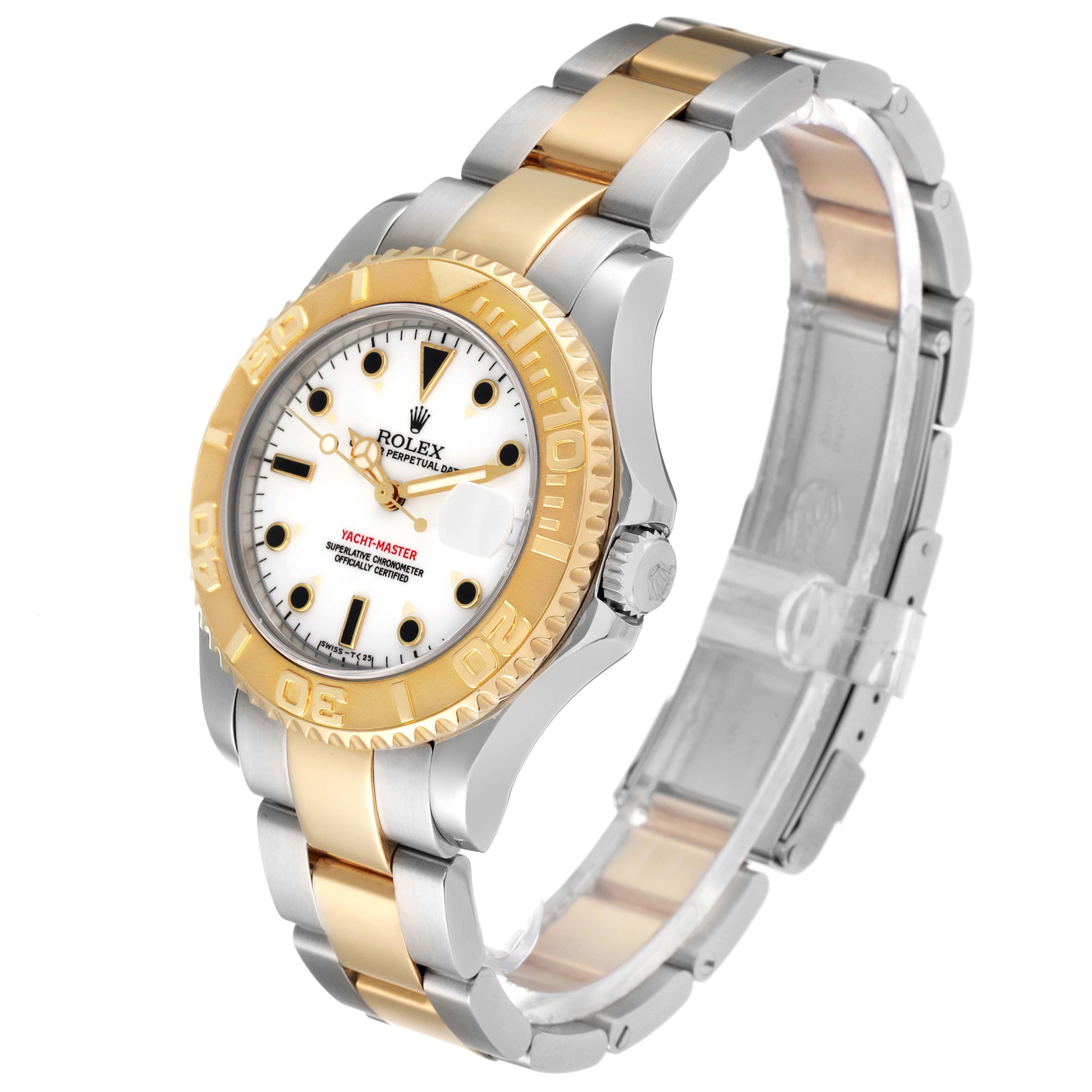 Rolex Yachtmaster Midsize Steel Yellow Gold Mens Watch 68623 Box Papers