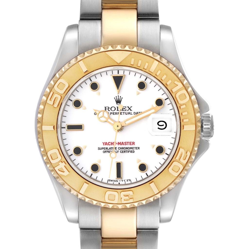 Rolex Yachtmaster Midsize Steel Yellow Gold Mens Watch 68623 Box Papers