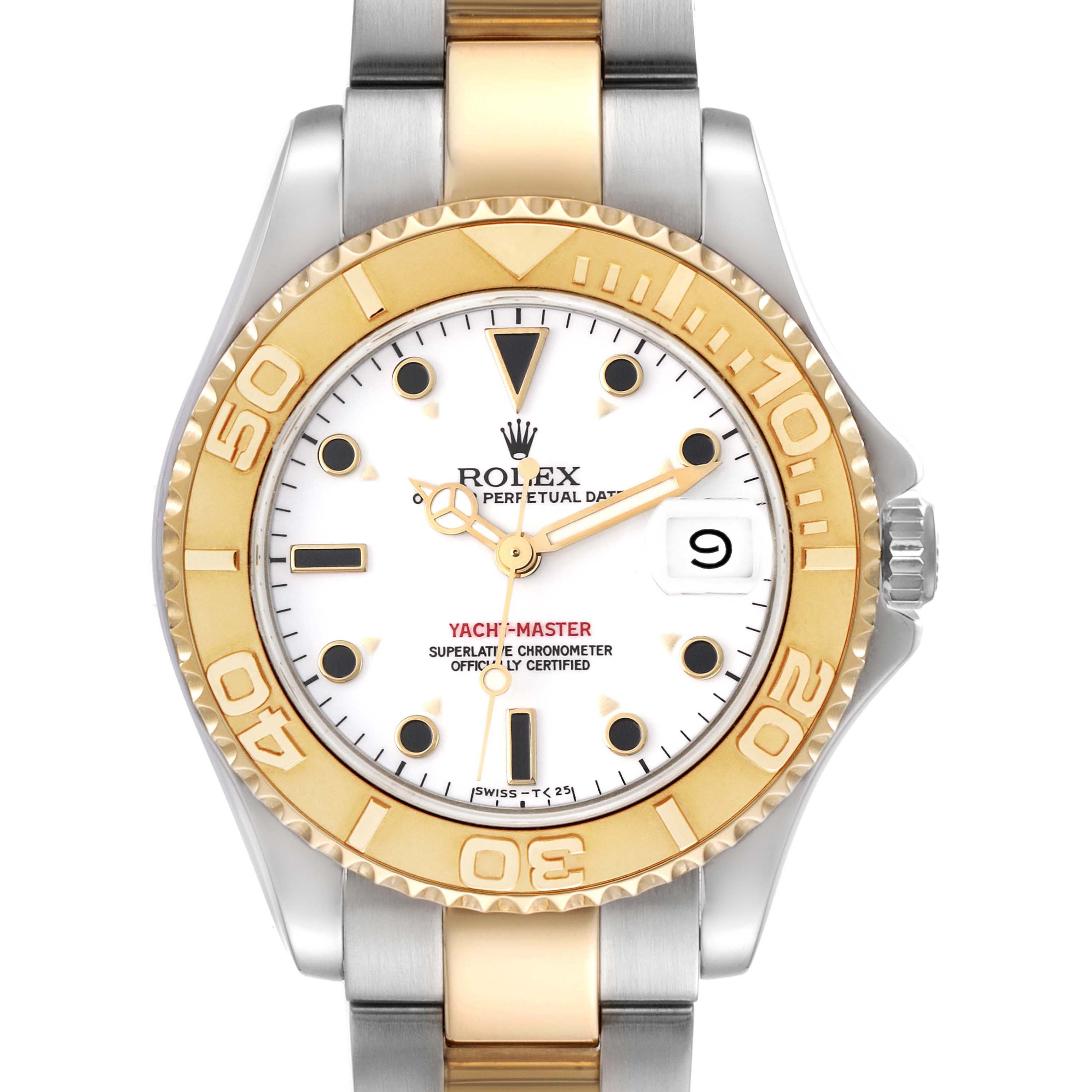 Rolex Yachtmaster Midsize Steel Yellow Gold Mens Watch 68623 Box Papers