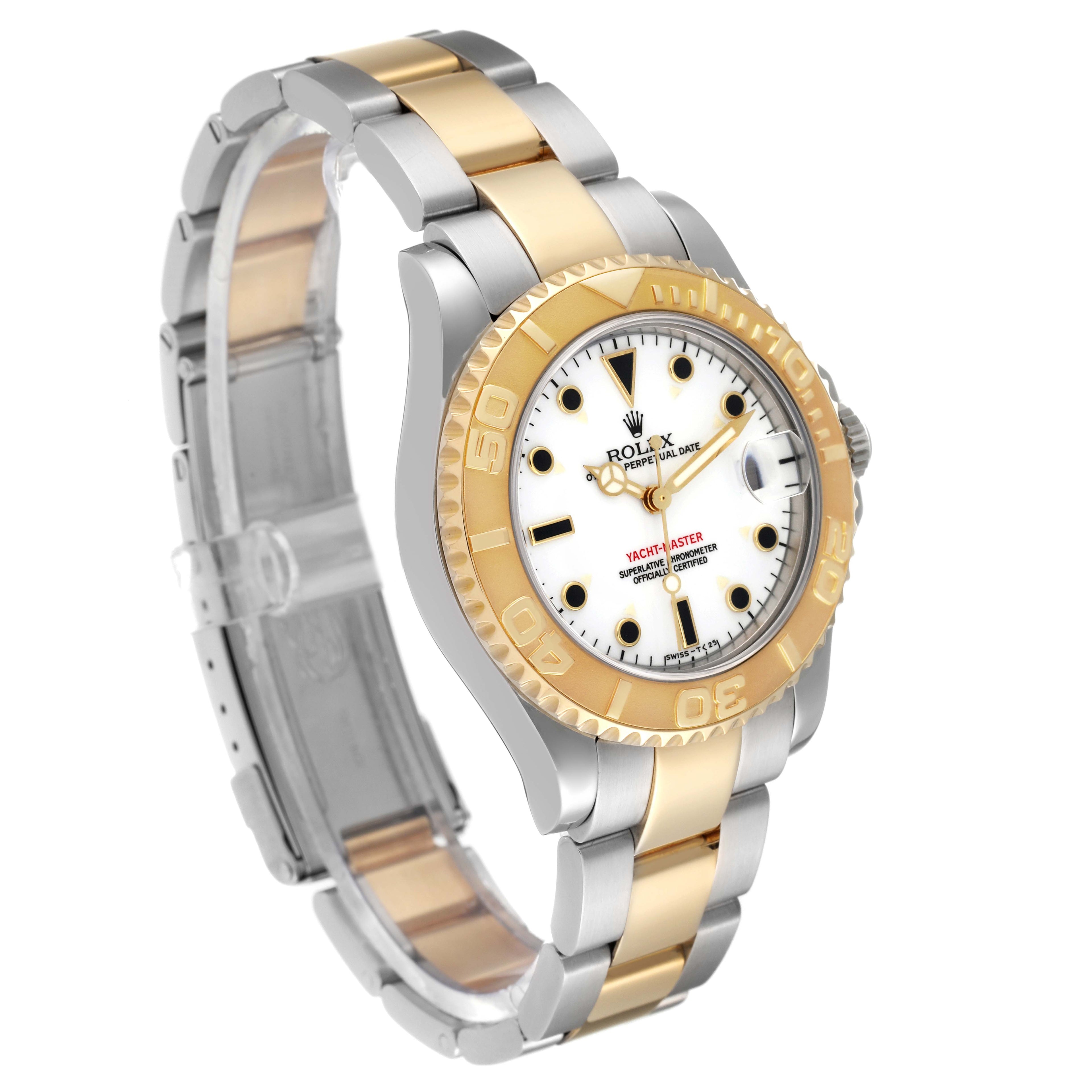Rolex Yachtmaster Midsize Steel Yellow Gold Mens Watch 68623 Box Papers