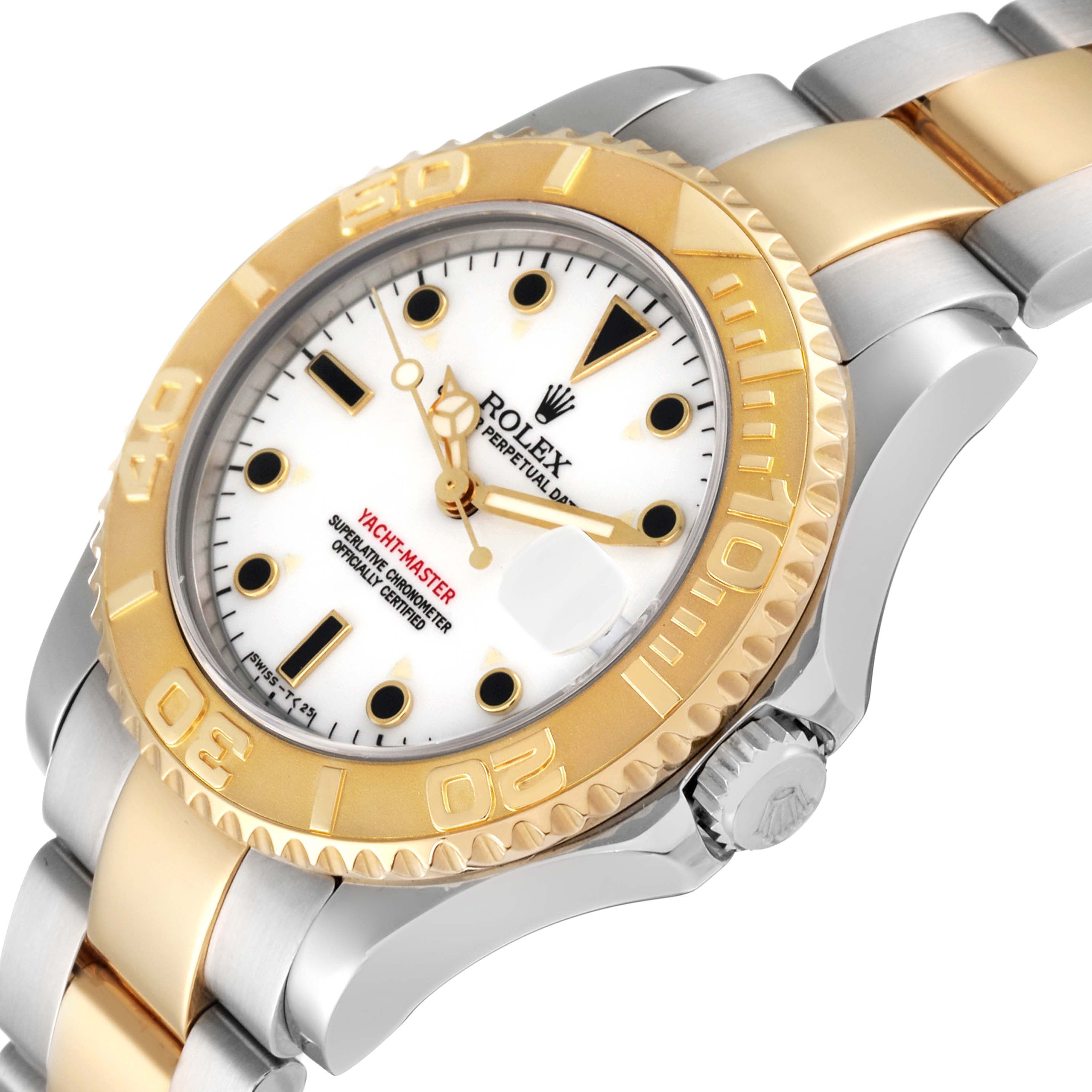 Rolex Yachtmaster Midsize Steel Yellow Gold Mens Watch 68623 Box Papers