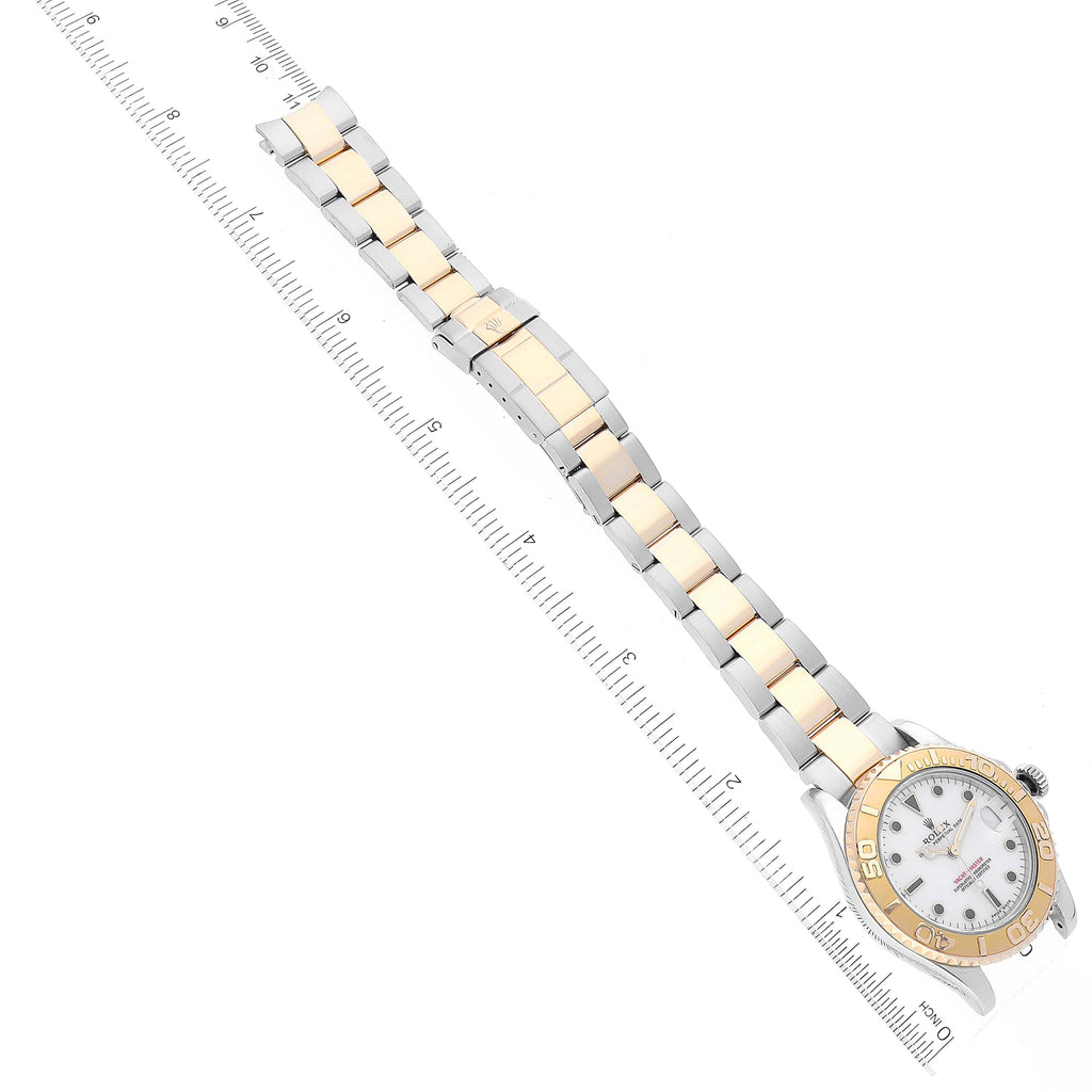 Rolex Yachtmaster Midsize Steel Yellow Gold White Dial Watch 168623