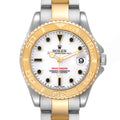 Rolex Yachtmaster Midsize Steel Yellow Gold White Dial Watch 168623 Box Papers