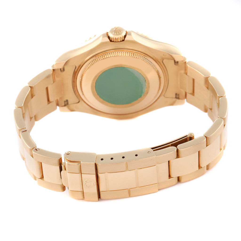 Rolex Yachtmaster Midsize Yellow Gold Blue Dial Unisex Watch 68628 Box Papers