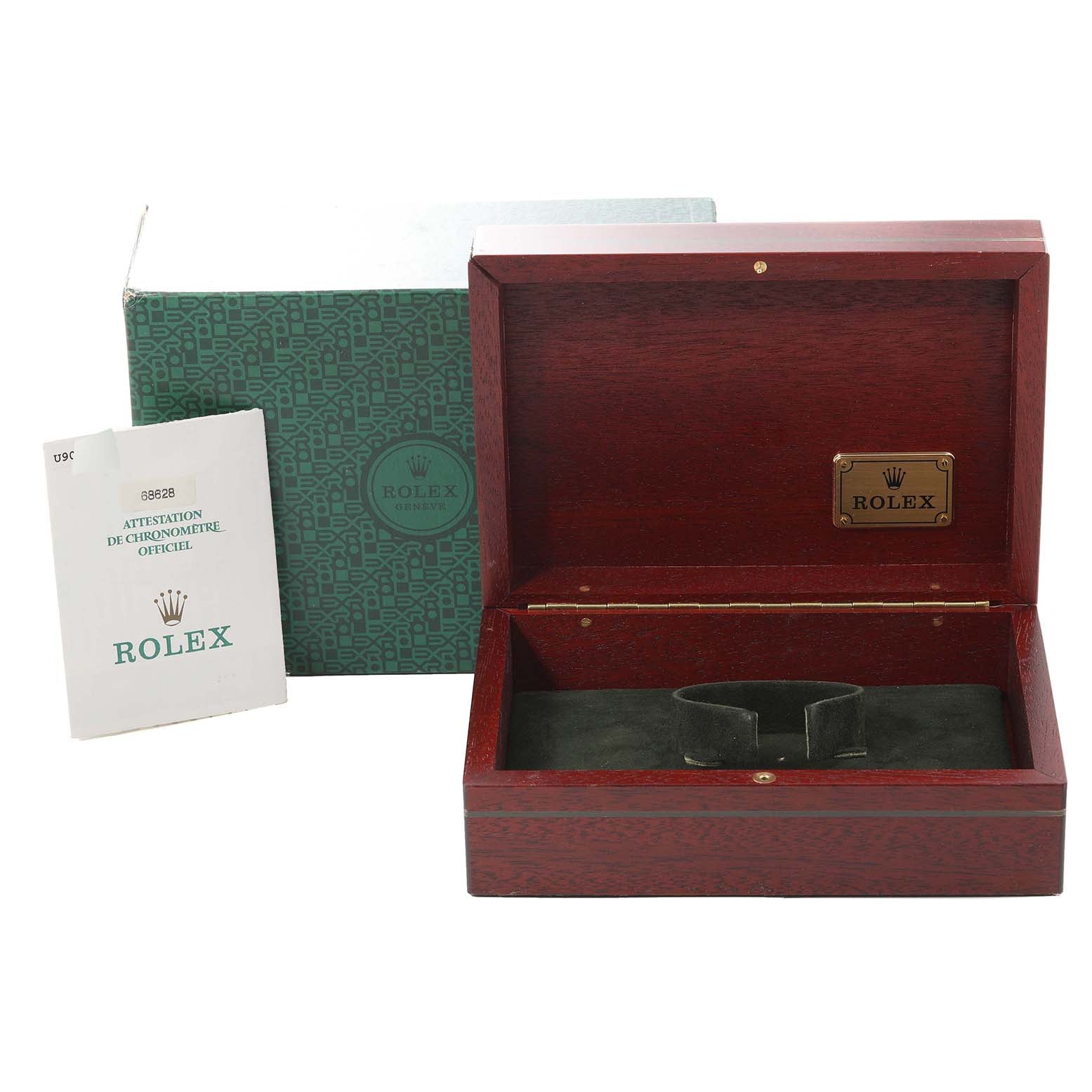 Rolex Yachtmaster Midsize Yellow Gold Blue Dial Unisex Watch 68628 Box Papers