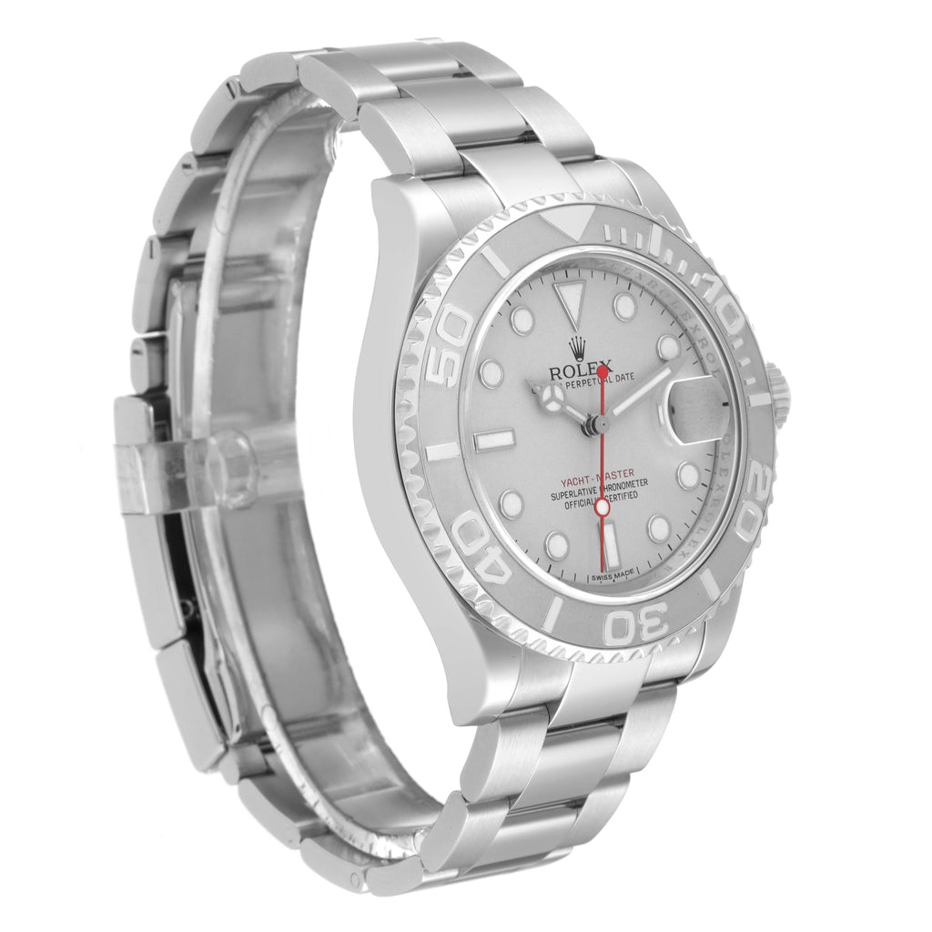 Rolex Yachtmaster Platinum Dial Platinum Bezel Steel Mens Watch 116622