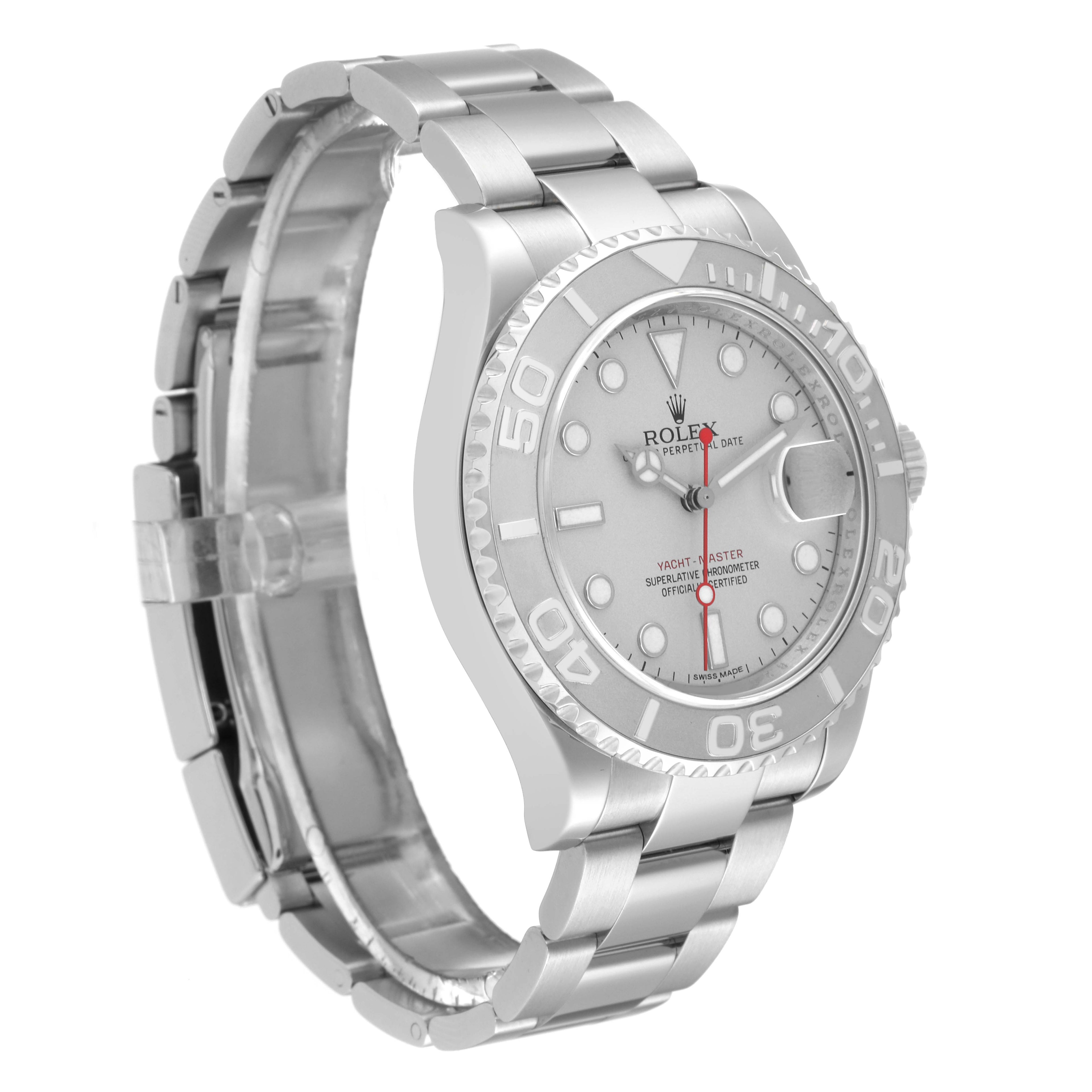 Rolex Yachtmaster Platinum Dial Platinum Bezel Steel Mens Watch 116622