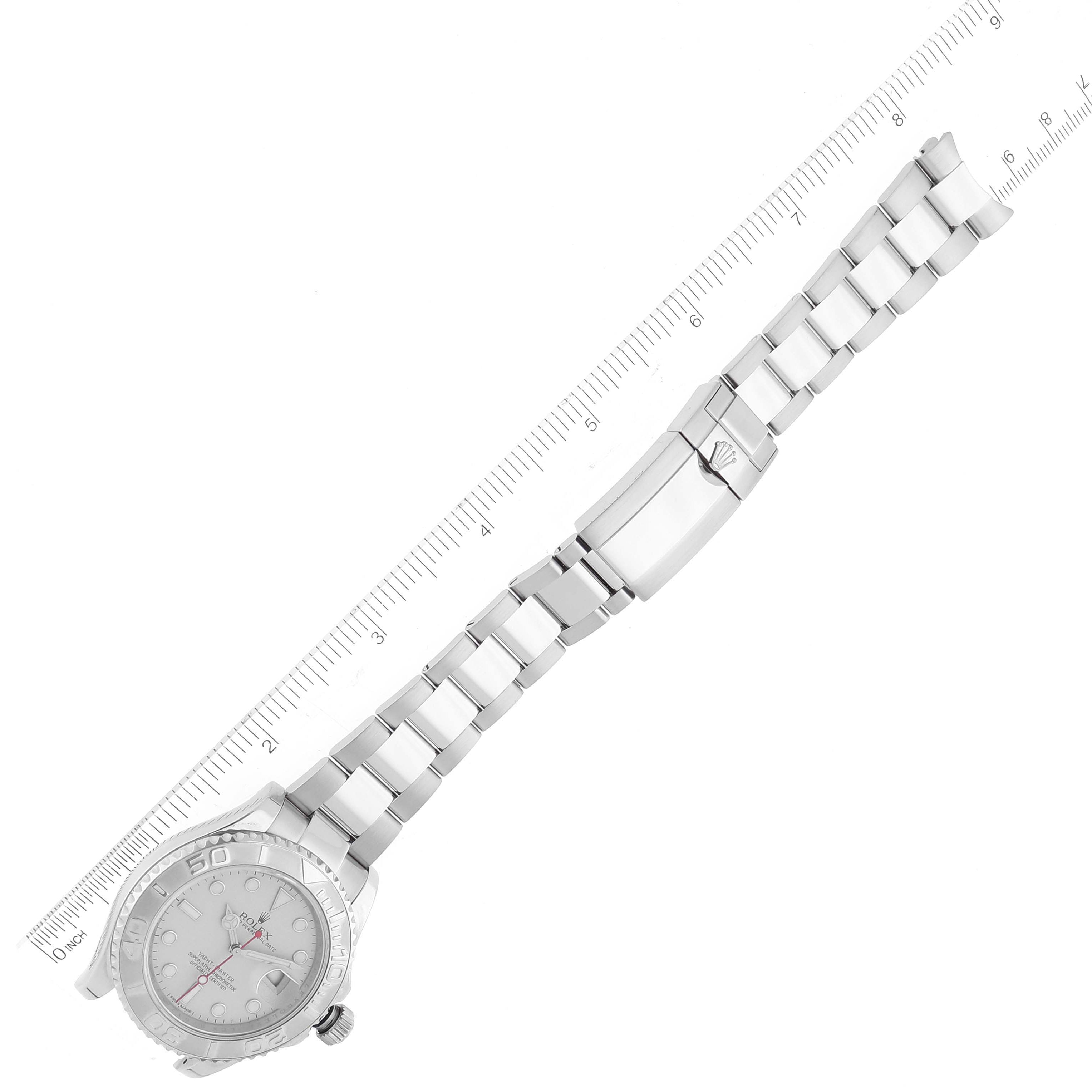 Rolex Yachtmaster Platinum Dial Platinum Bezel Steel Mens Watch 116622