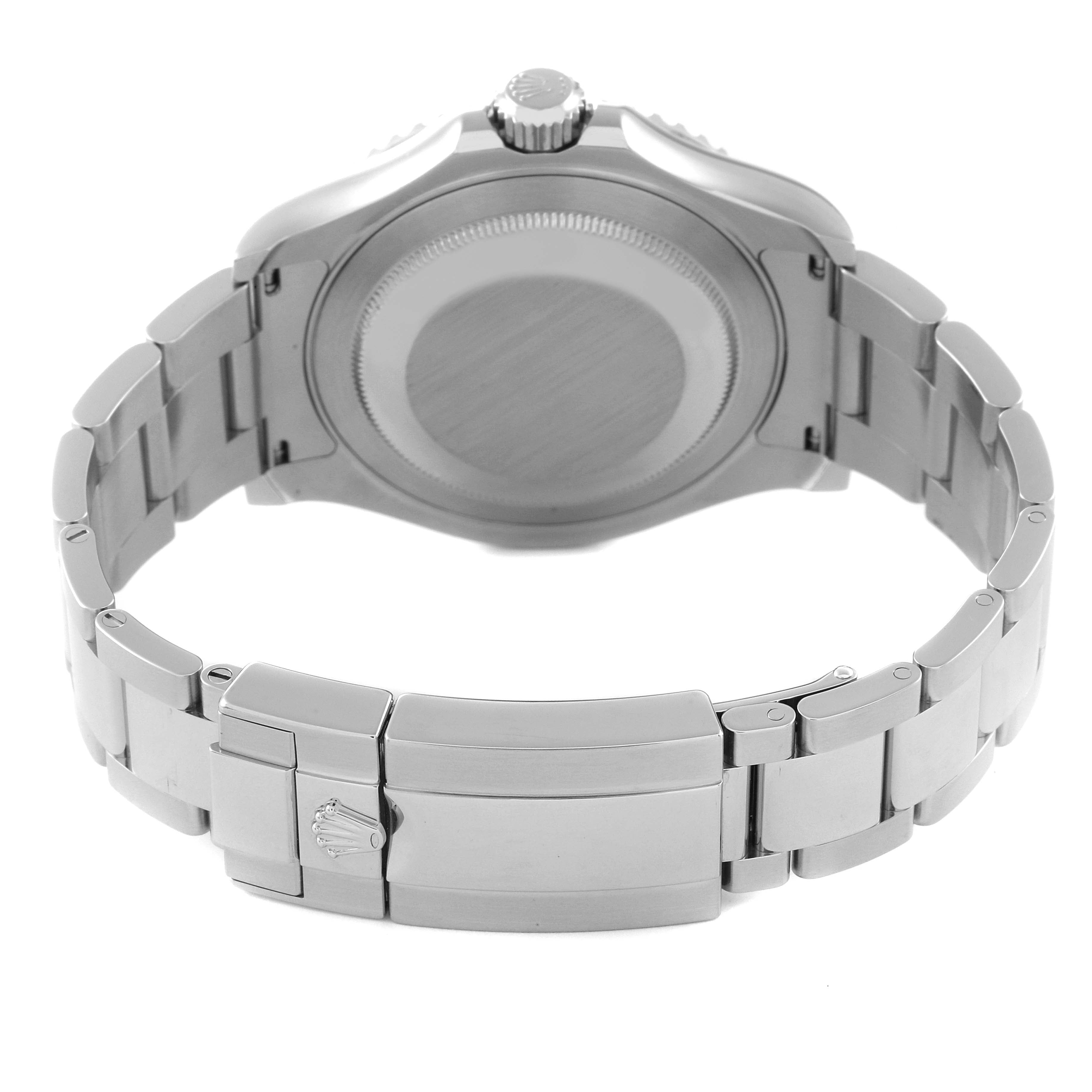 Rolex Yachtmaster Platinum Dial Platinum Bezel Steel Mens Watch 116622 Box Card