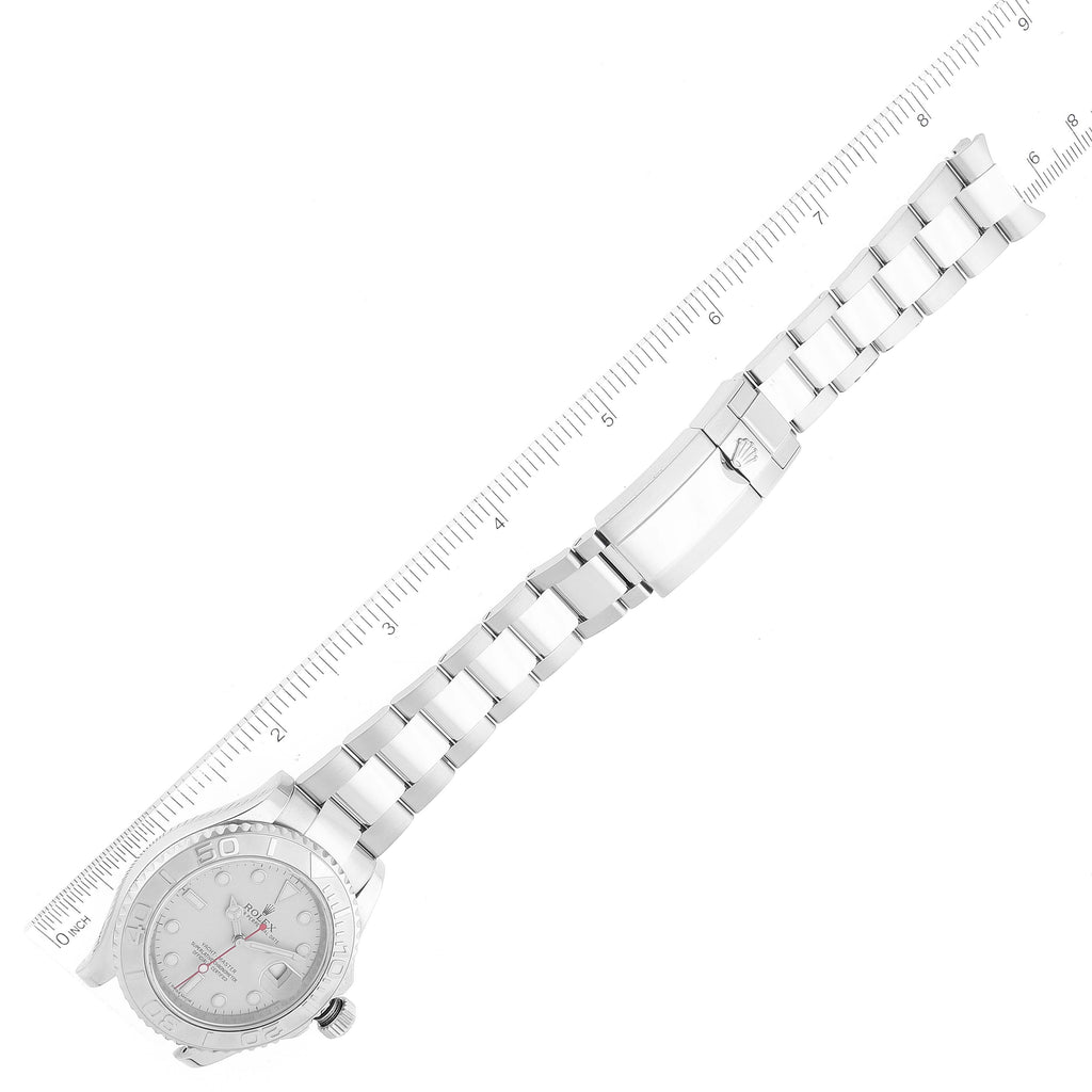 Rolex Yachtmaster Platinum Dial Platinum Bezel Steel Mens Watch 116622 Box Card