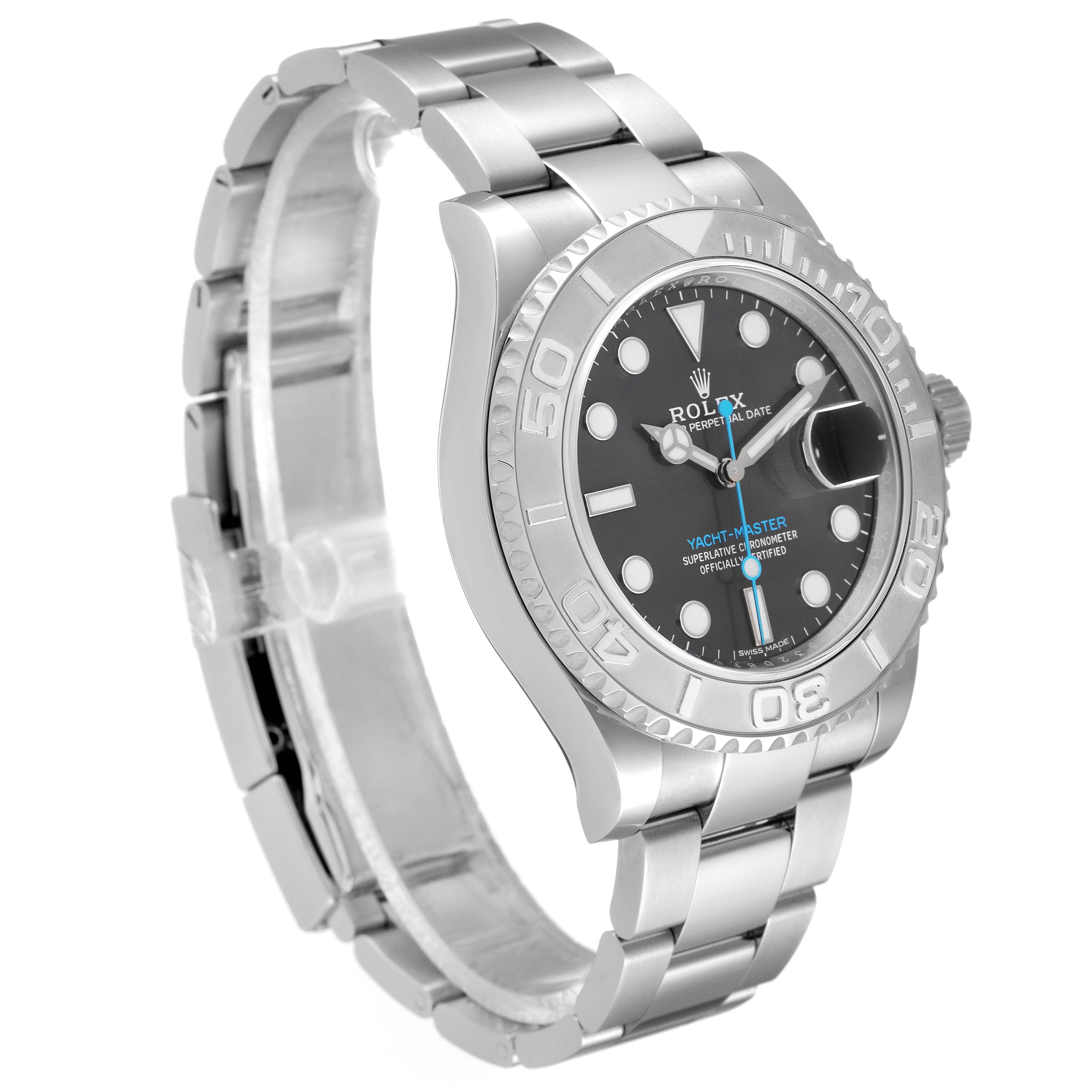 Rolex Yachtmaster Rhodium Dial Steel Platinum Mens Watch 116622 Unworn