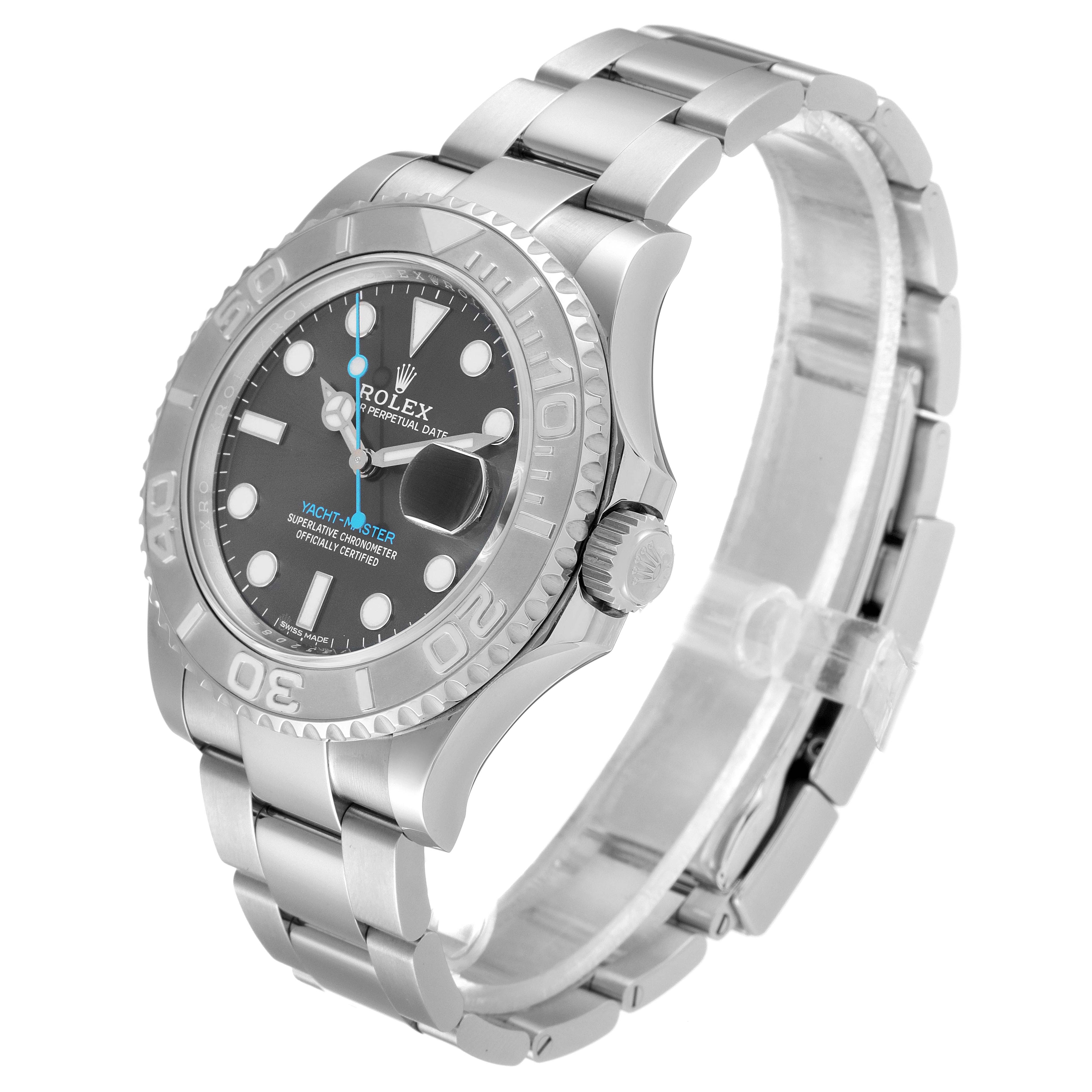 Rolex Yachtmaster Rhodium Dial Steel Platinum Mens Watch 116622 Unworn