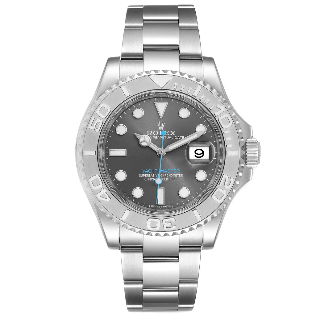 Rolex Yachtmaster Rhodium Dial Steel Platinum Mens Watch 116622 Unworn
