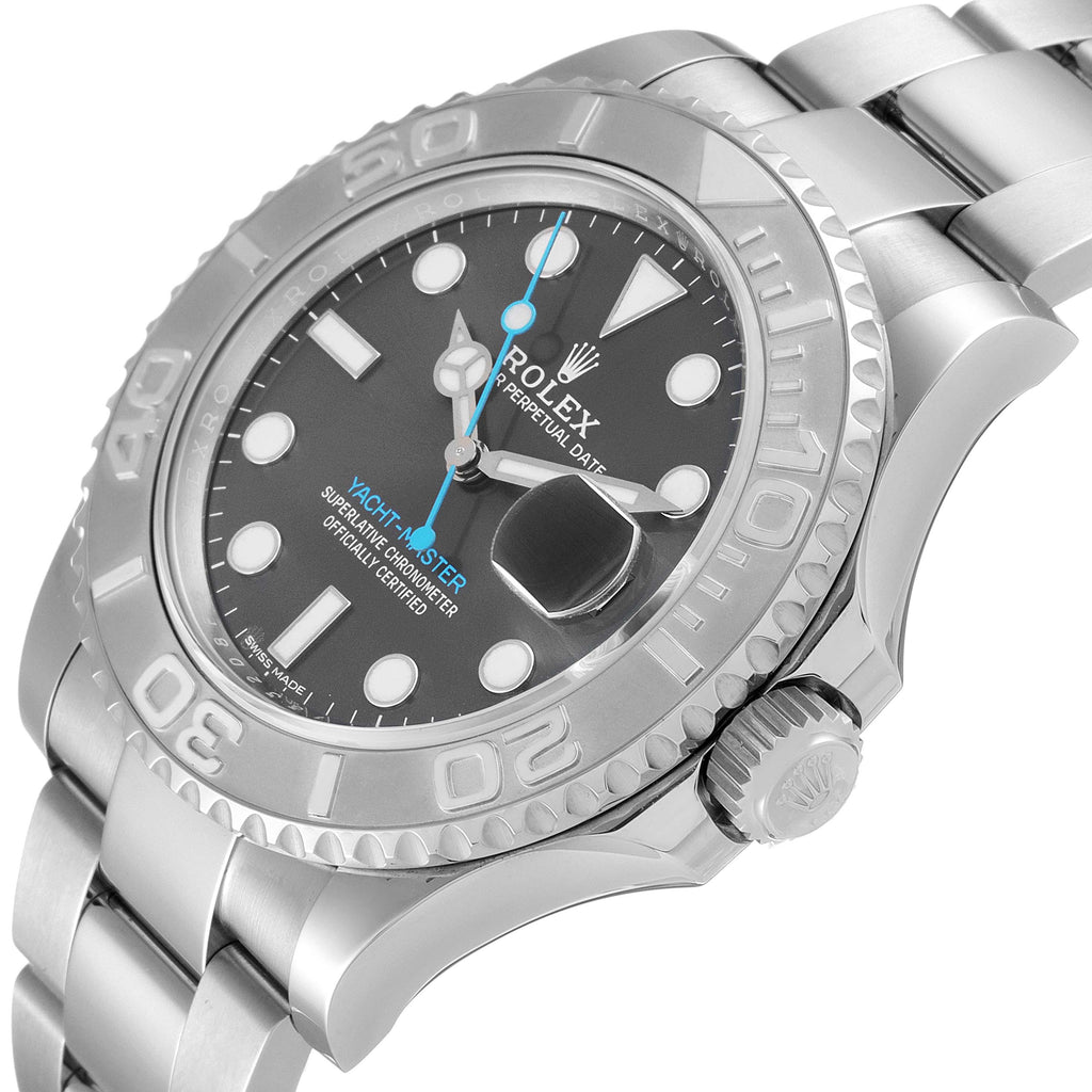 Rolex Yachtmaster Rhodium Dial Steel Platinum Mens Watch 116622 Unworn