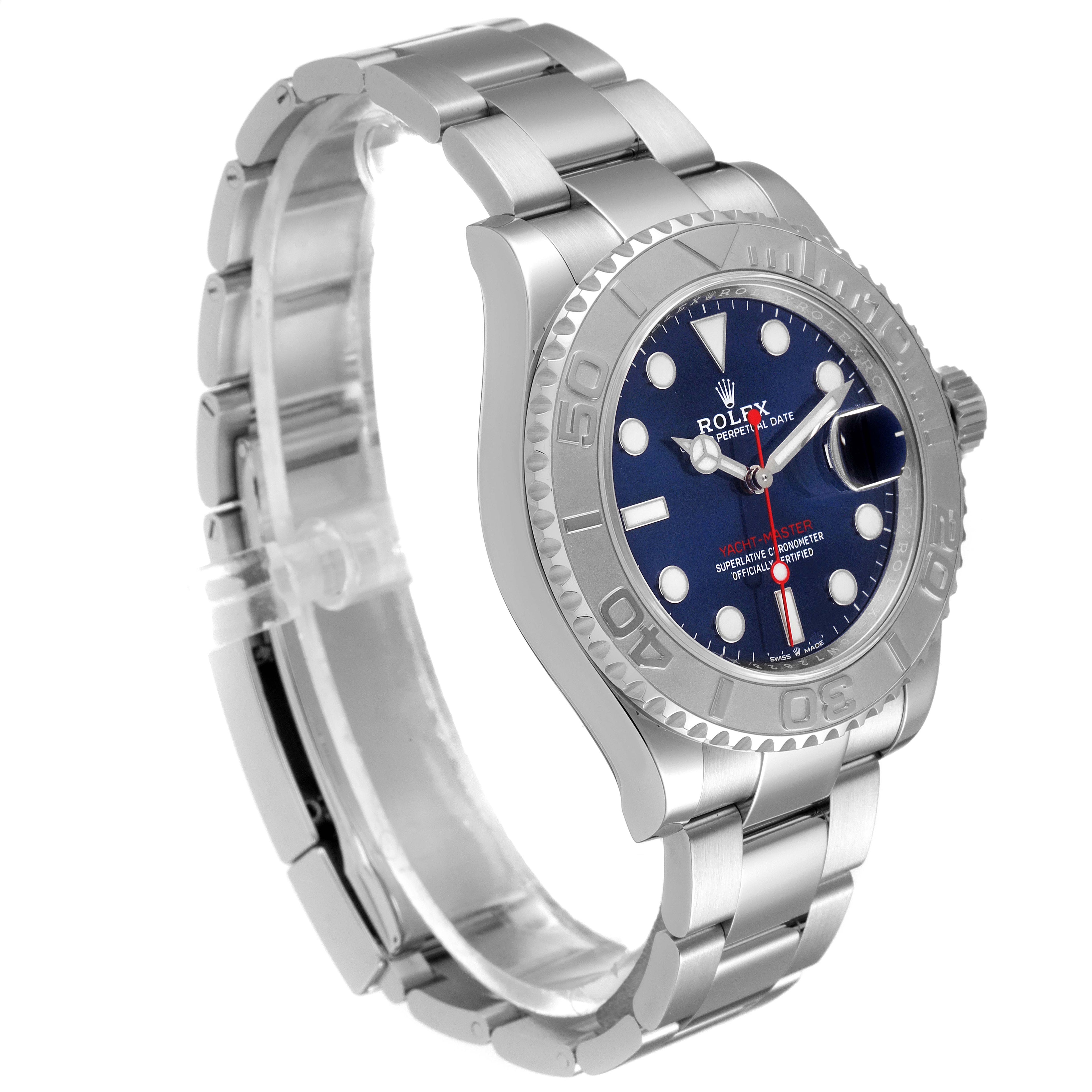 Rolex Yachtmaster Stainless Steel Platinum Blue Dial Mens Watch 126622