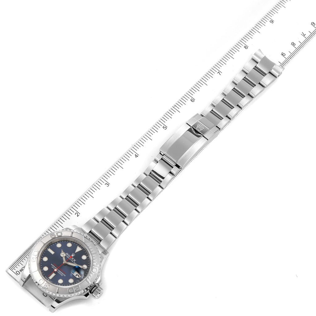 Rolex Yachtmaster Stainless Steel Platinum Blue Dial Watch 126622 Box Card