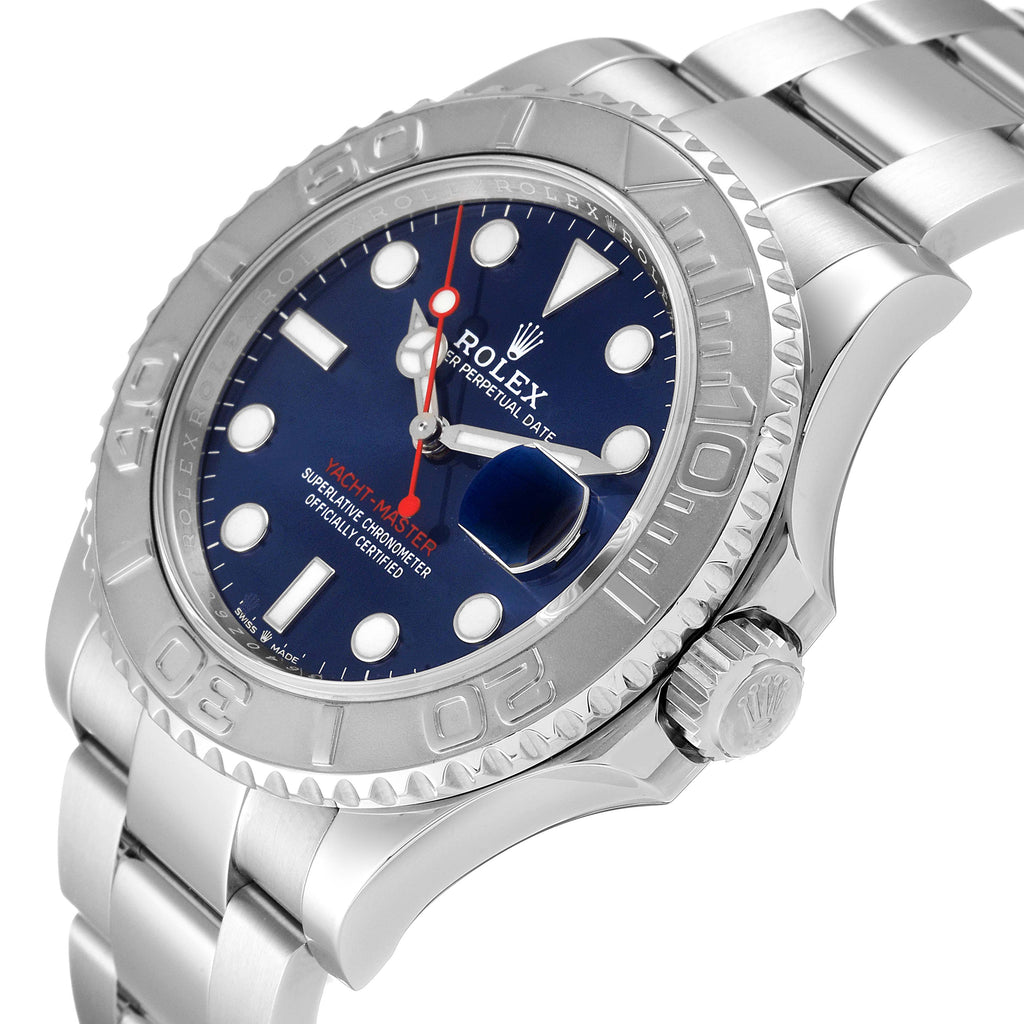 Rolex Yachtmaster Stainless Steel Platinum Blue Dial Watch 126622 Box Card