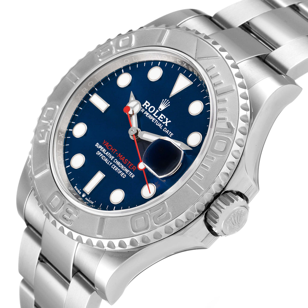 Rolex Yachtmaster Stainless Steel Platinum Blue Dial Watch 126622 Unworn