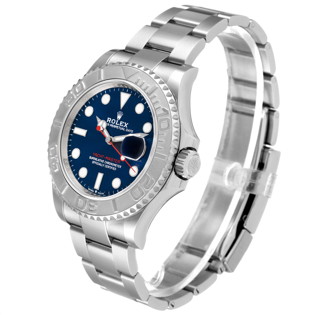 Rolex Yachtmaster Stainless Steel Platinum Blue Dial Watch 126622 Unworn