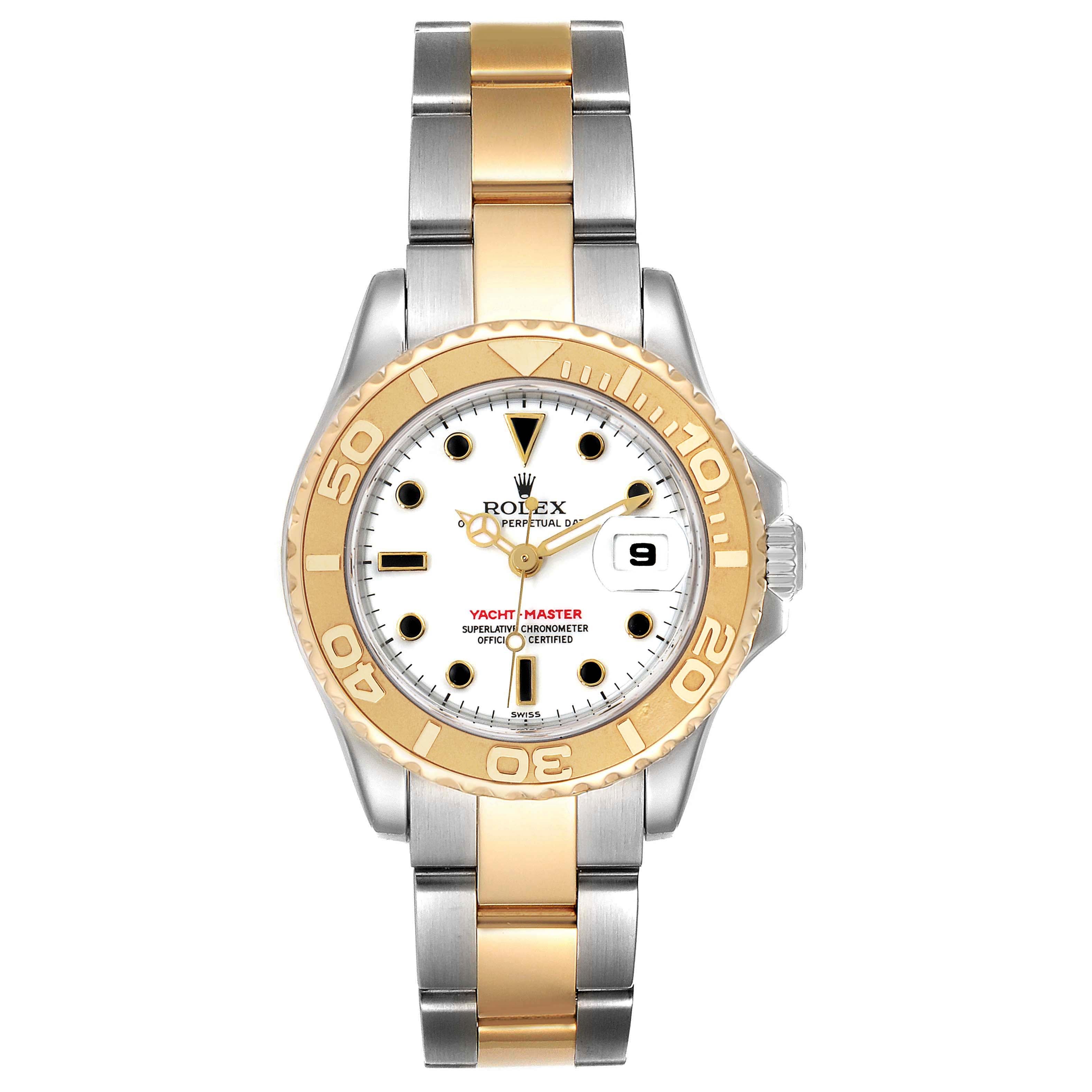 Rolex Yachtmaster Steel 18K Yellow Gold Ladies Watch 169623 Box Service Card