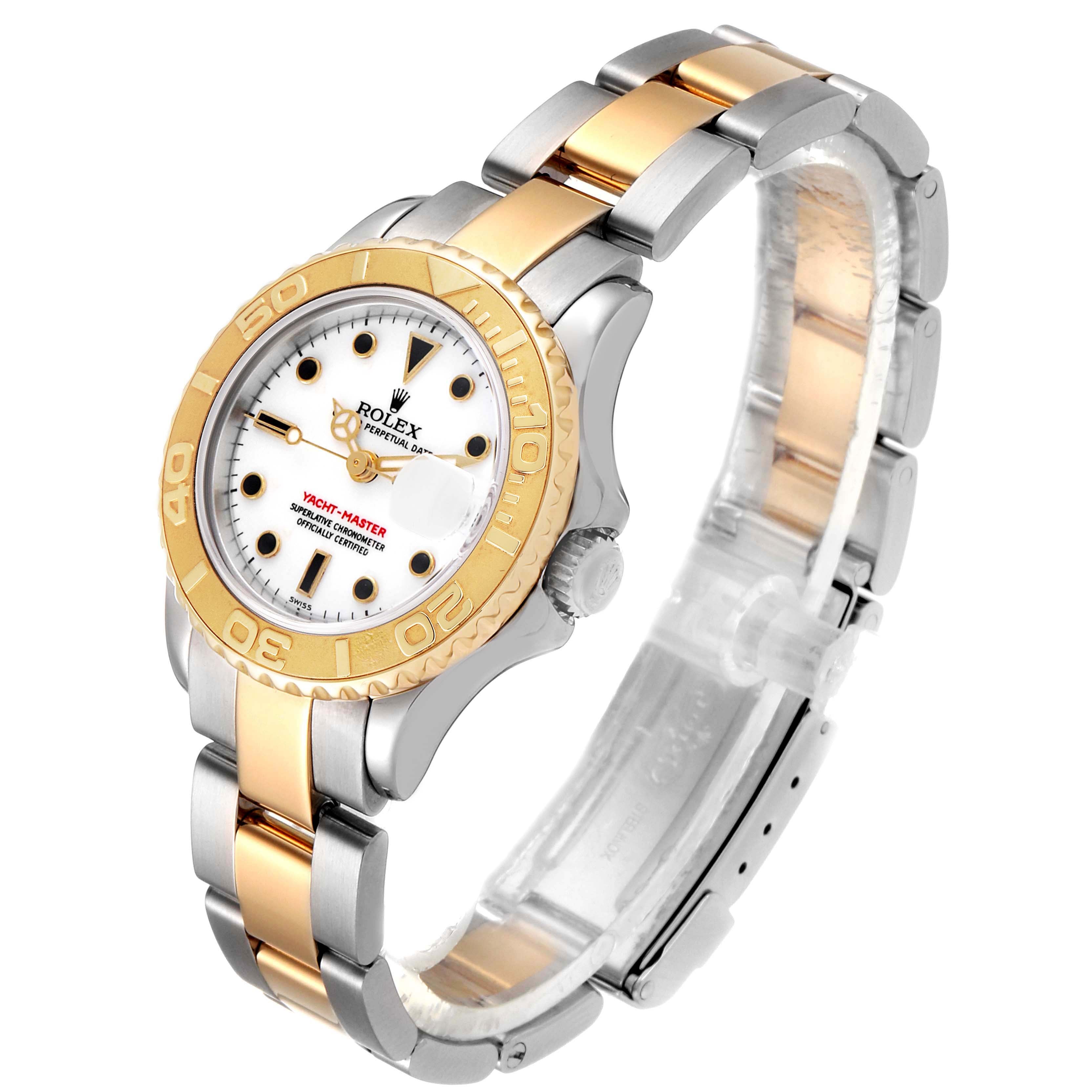 Rolex Yachtmaster Steel 18K Yellow Gold Ladies Watch 169623 Box Service Card