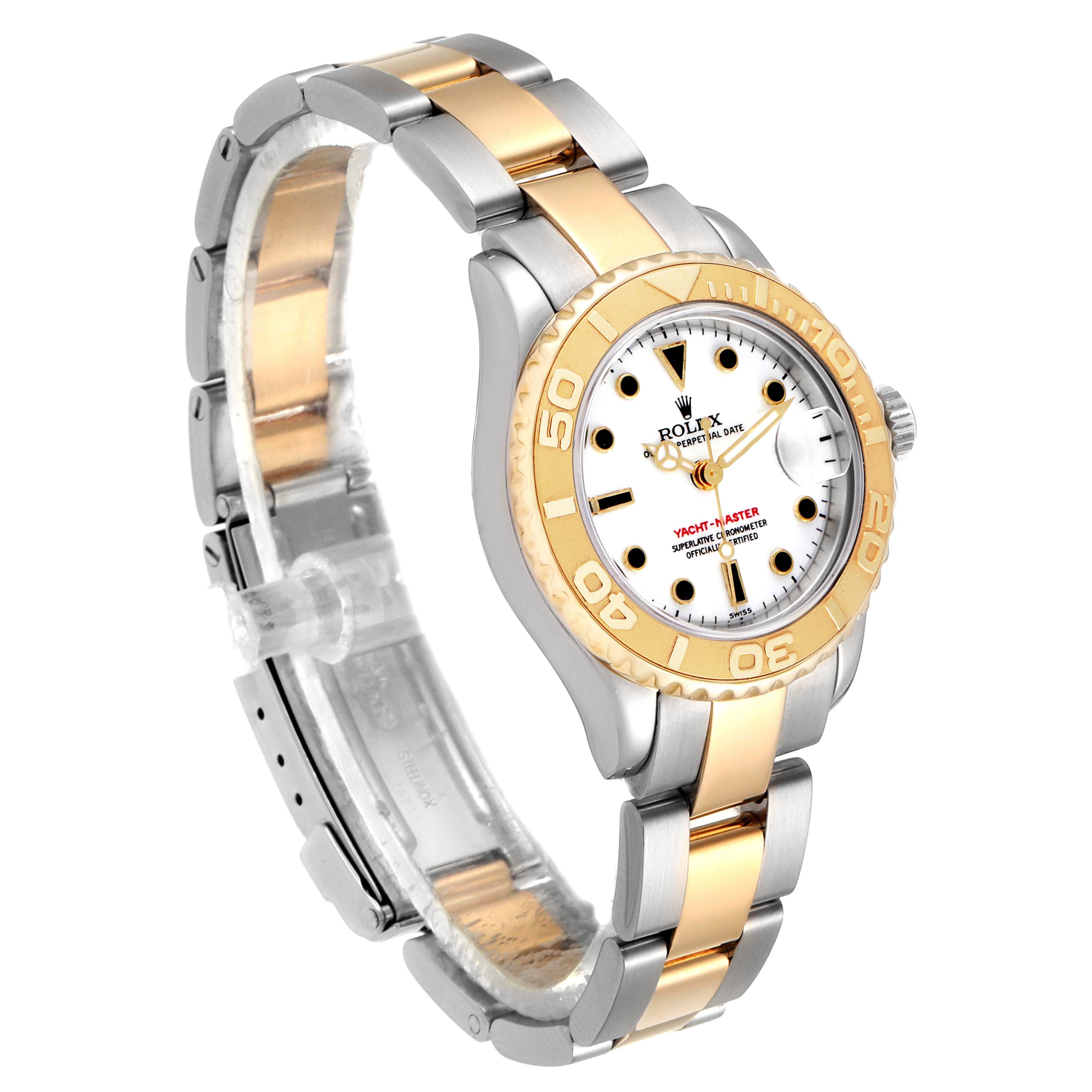 Rolex Yachtmaster Steel 18K Yellow Gold Ladies Watch 169623 Box Service Card