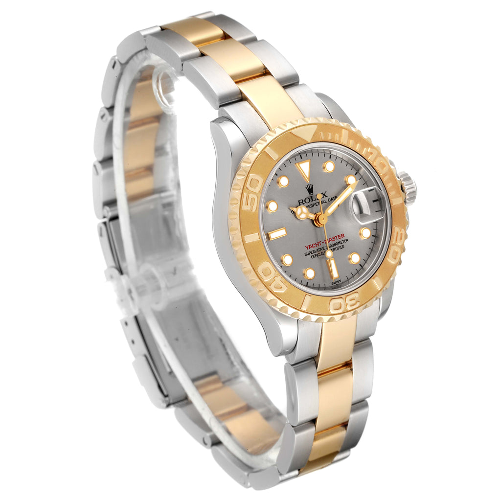 Rolex Yachtmaster Steel 18K Yellow Gold Ladies Watch 69623 Box Papers