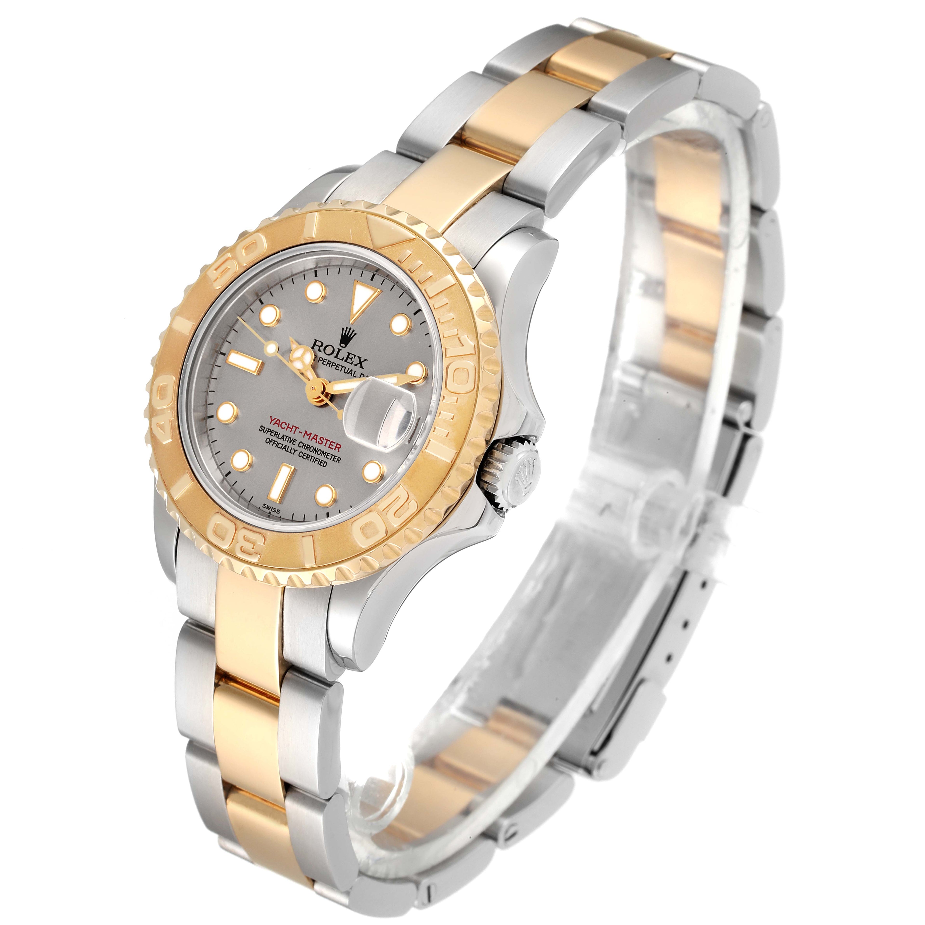 Rolex Yachtmaster Steel 18K Yellow Gold Ladies Watch 69623 Box Papers
