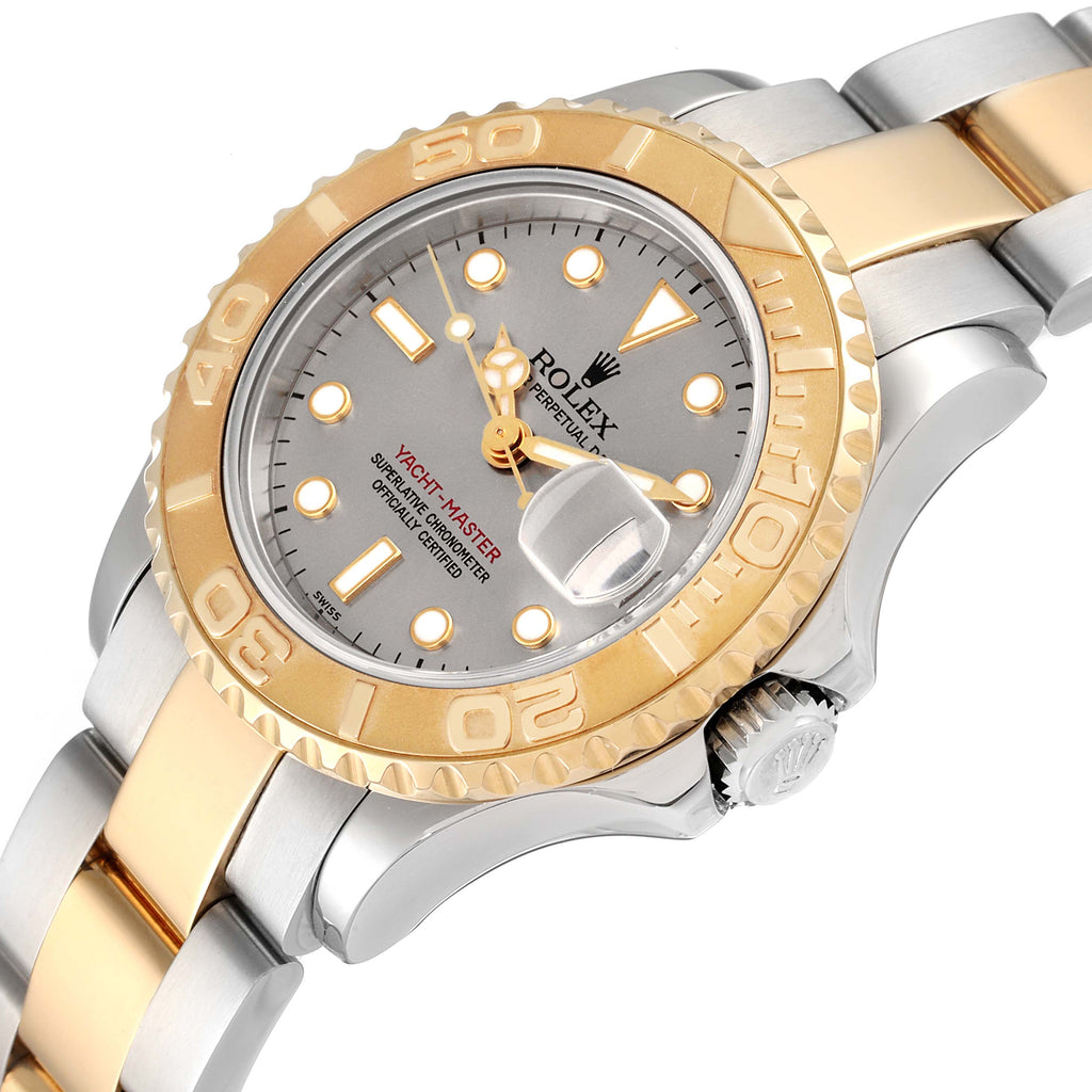 Rolex Yachtmaster Steel 18K Yellow Gold Ladies Watch 69623 Box Papers